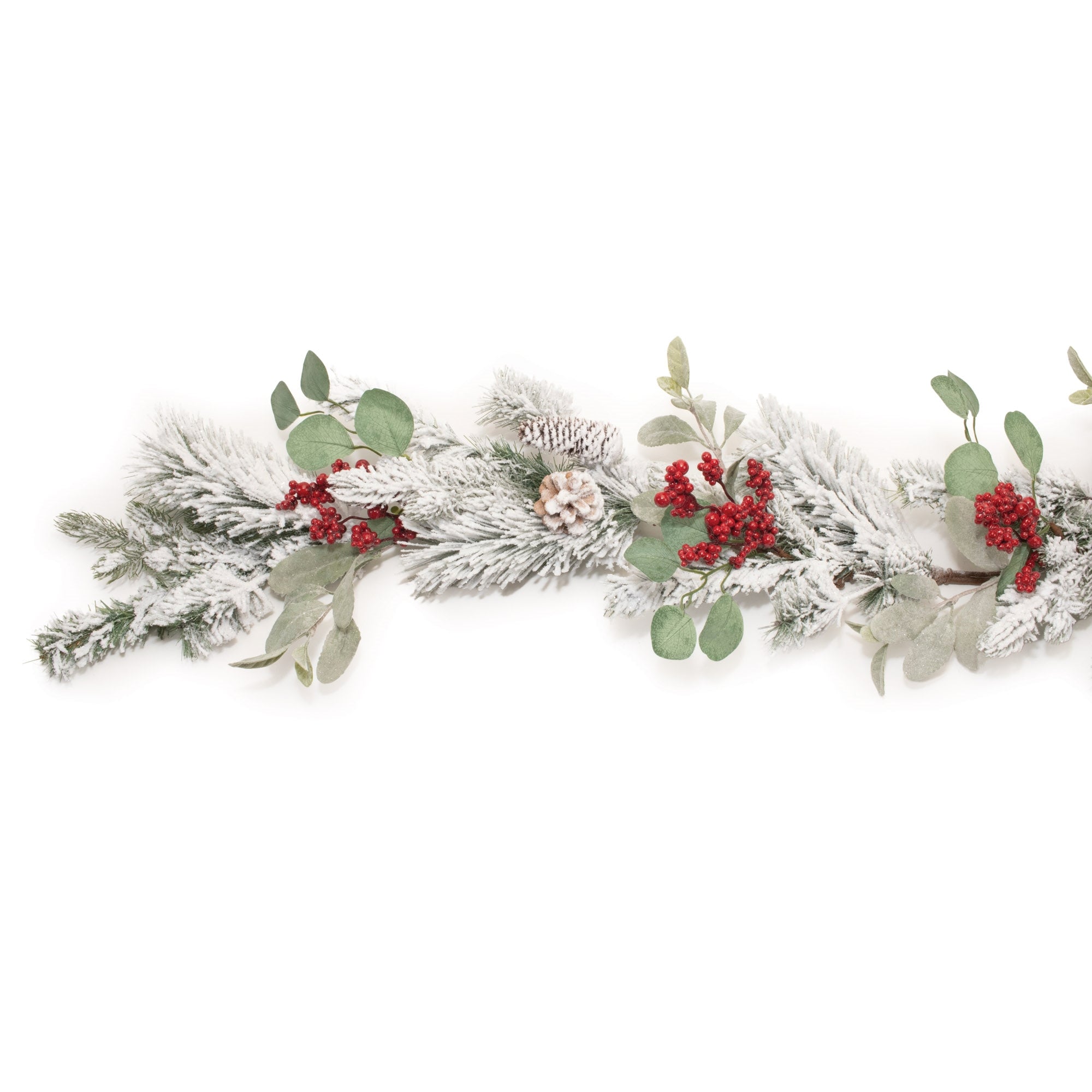 Flocked Pine Garland 5.5'L PVC