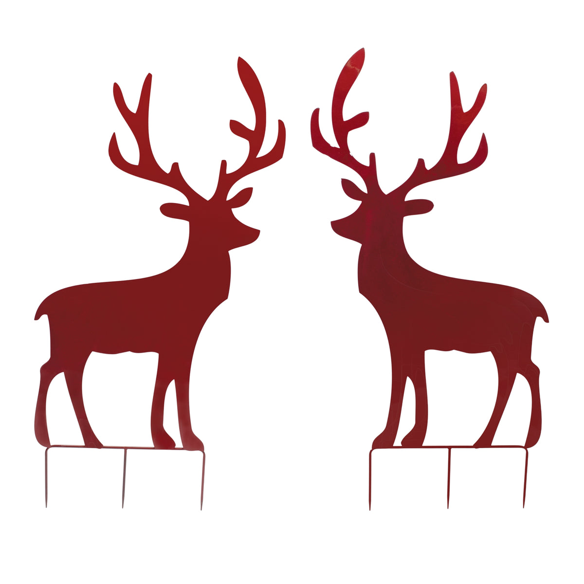 Metal Deer Cut-Out Yard Stakes (S/2)