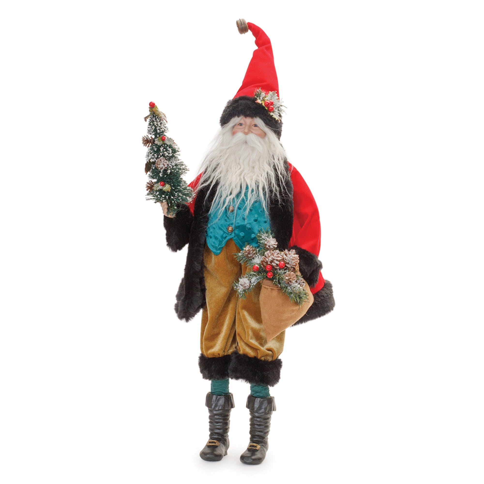Santa w/Tree 26.5”H Polyester/Resin
