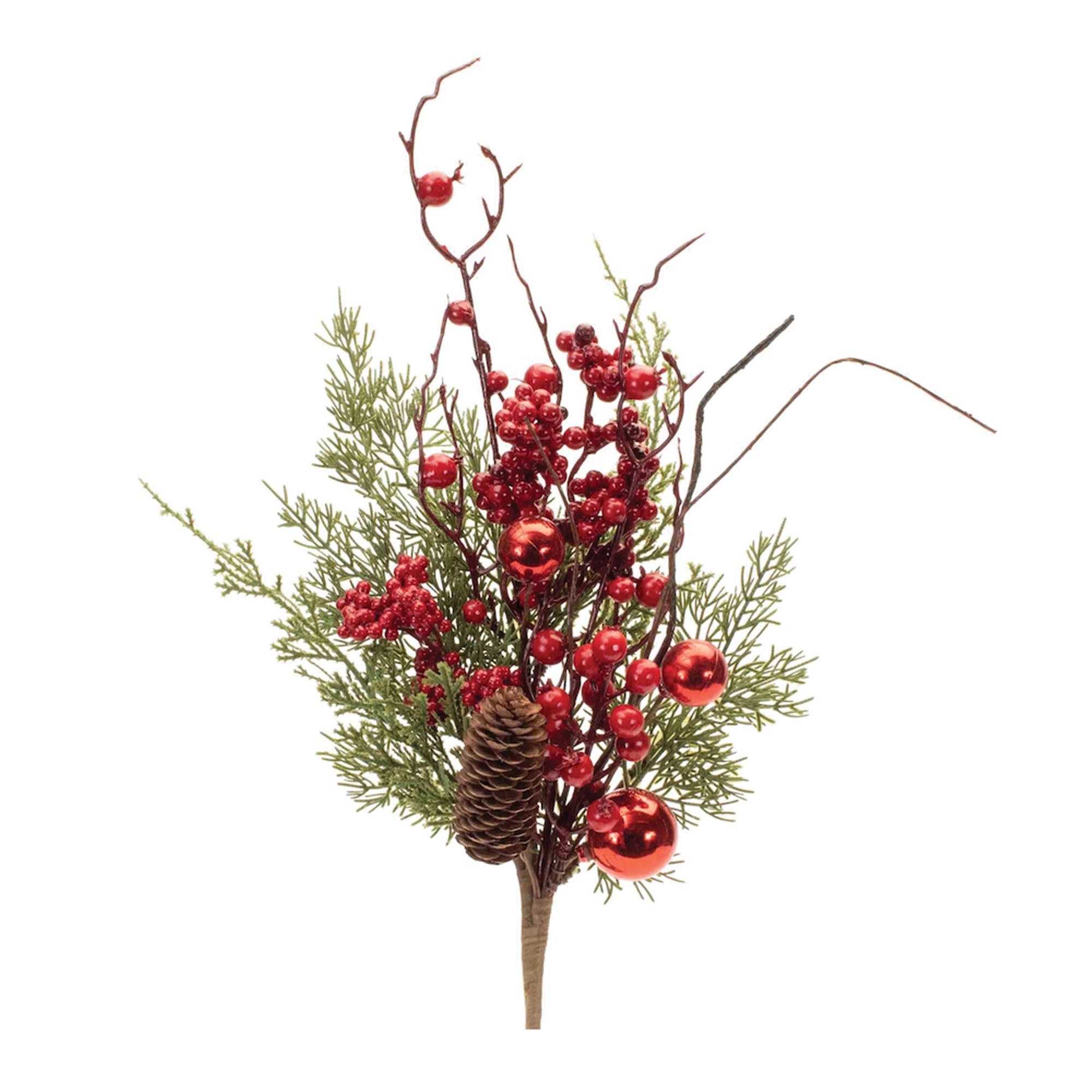 Pine/Berry/Bell Spray 21”H Foam/