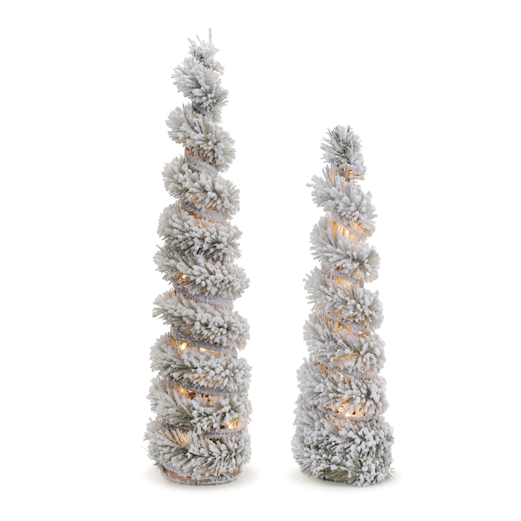 LED Tree Form (Set of 2) 19"H, 25"H /Rattan UL Plug Included