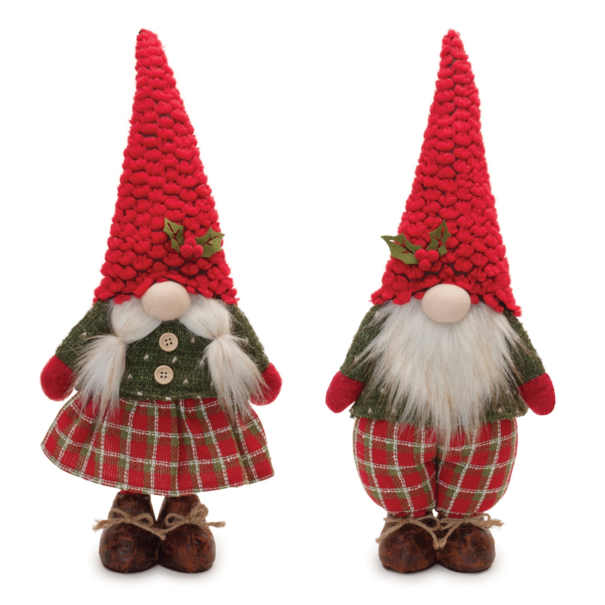 Boy and Girl Gnome (2 Asst) 21”H Polyester