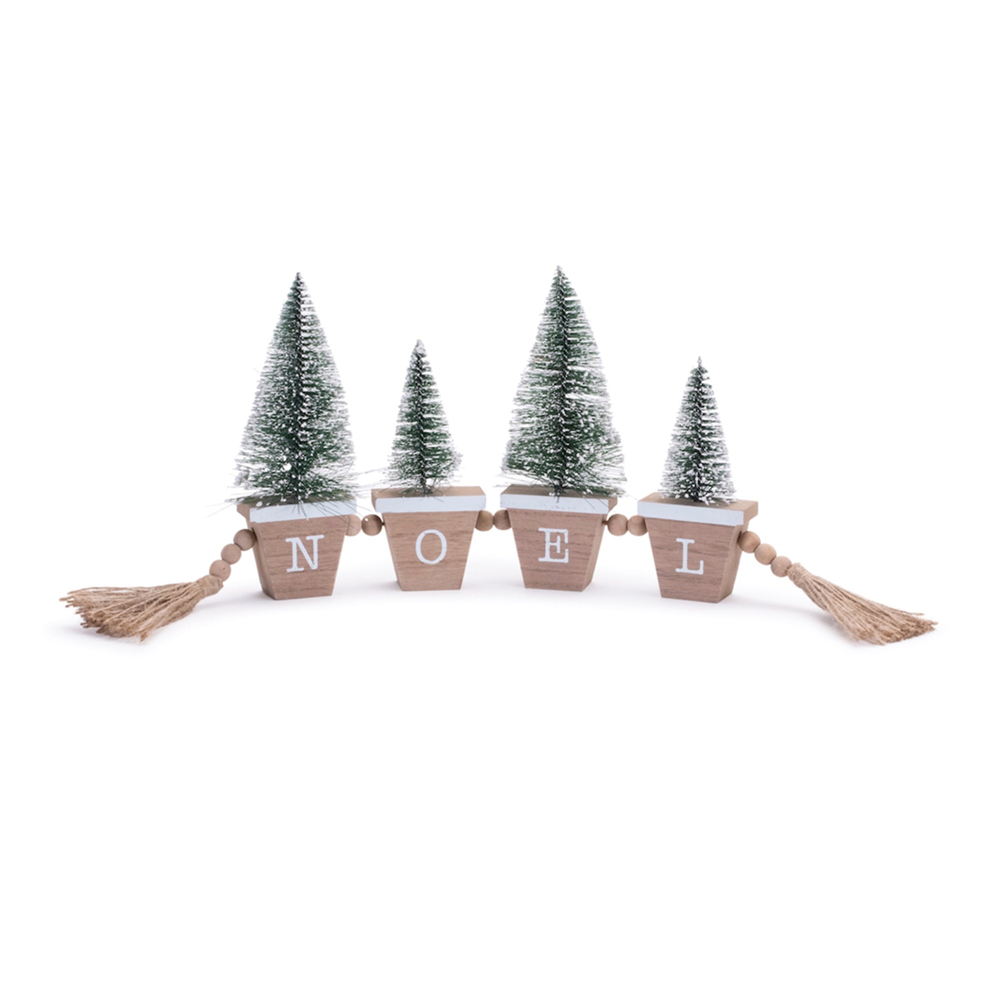 Noel Tree Pots 19.5"L x 7"H Wood/Wood