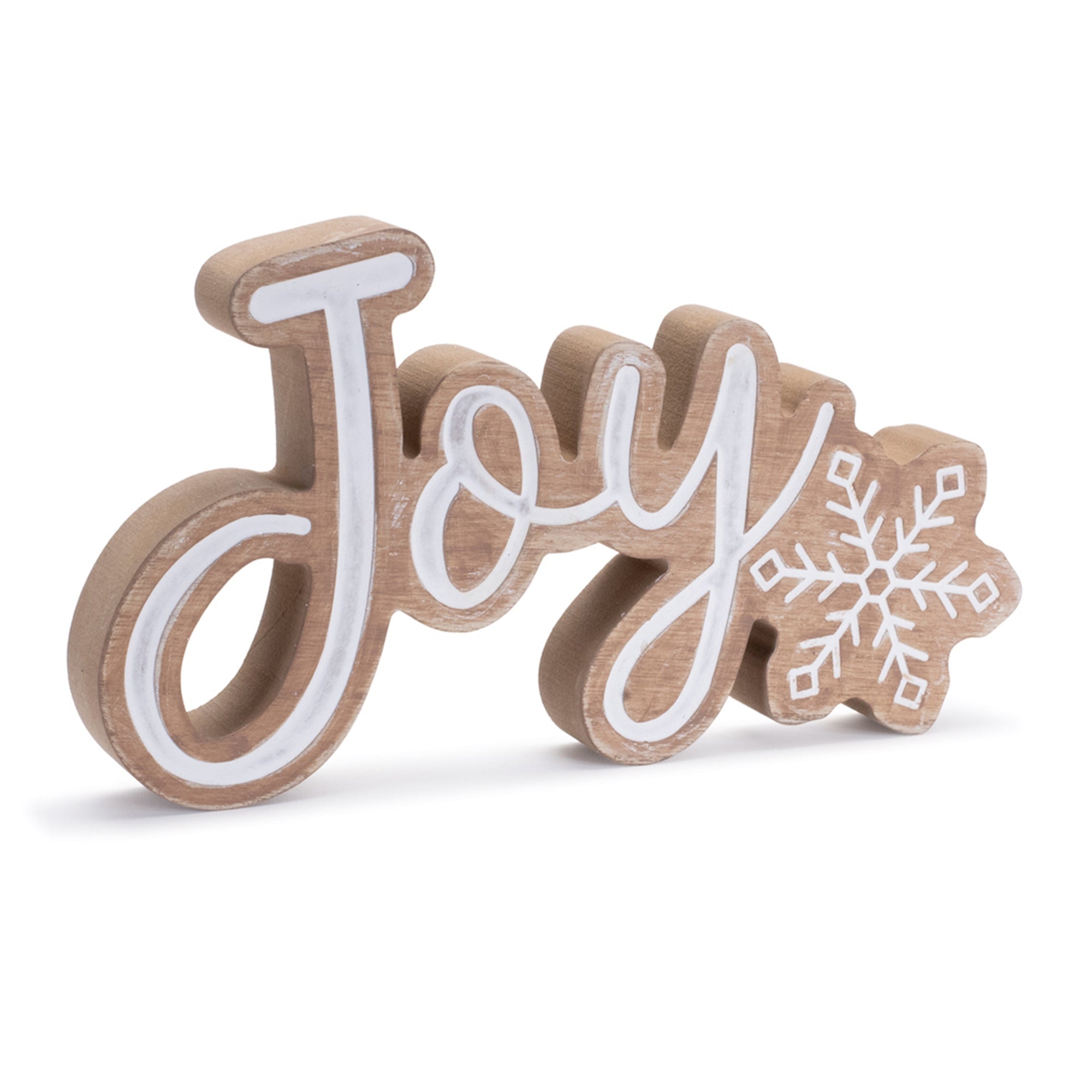 Joy w/Snowflake Sign 9.25"L x 5.25"H Wood
