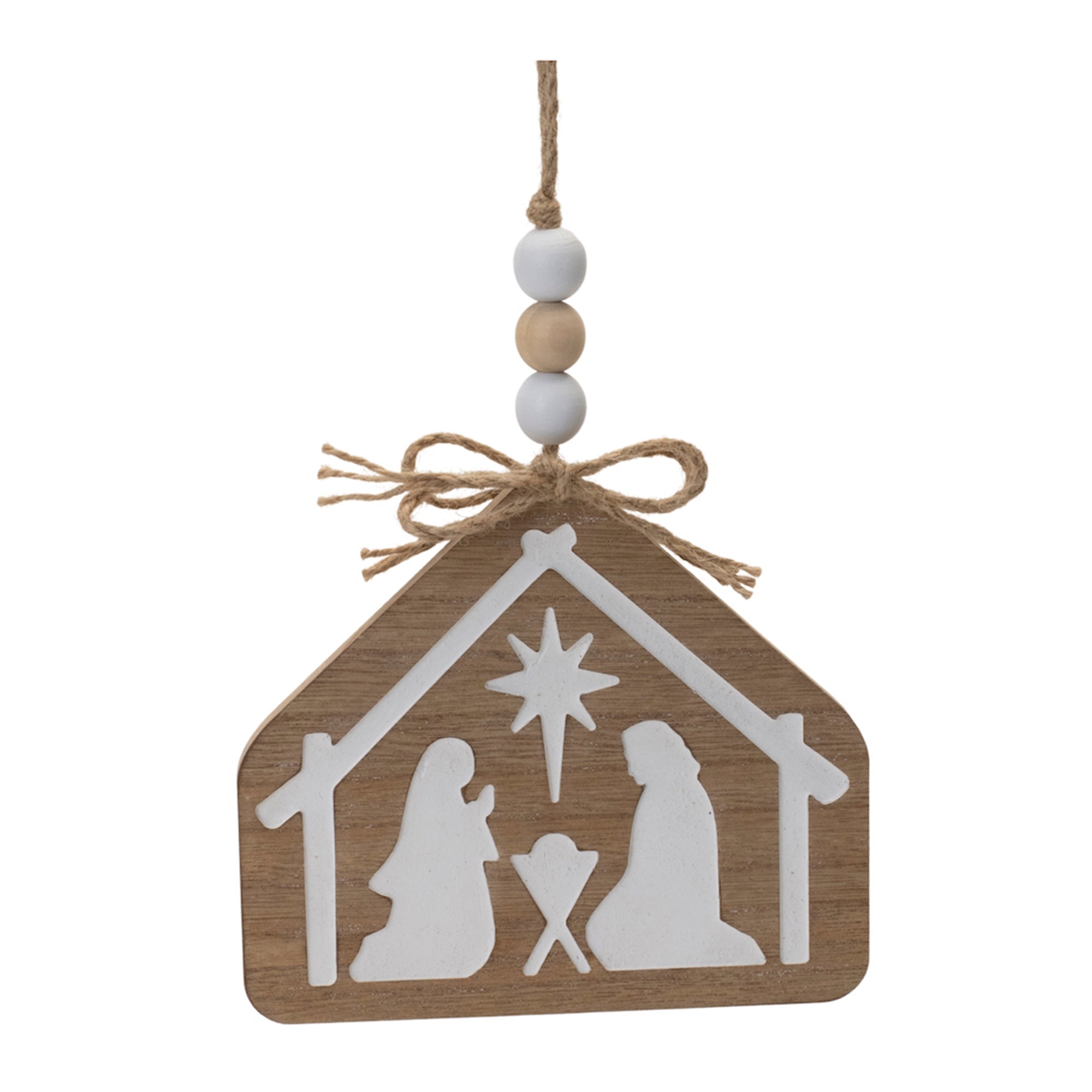 Nativity Ornament 7.5”H Wood/Wood