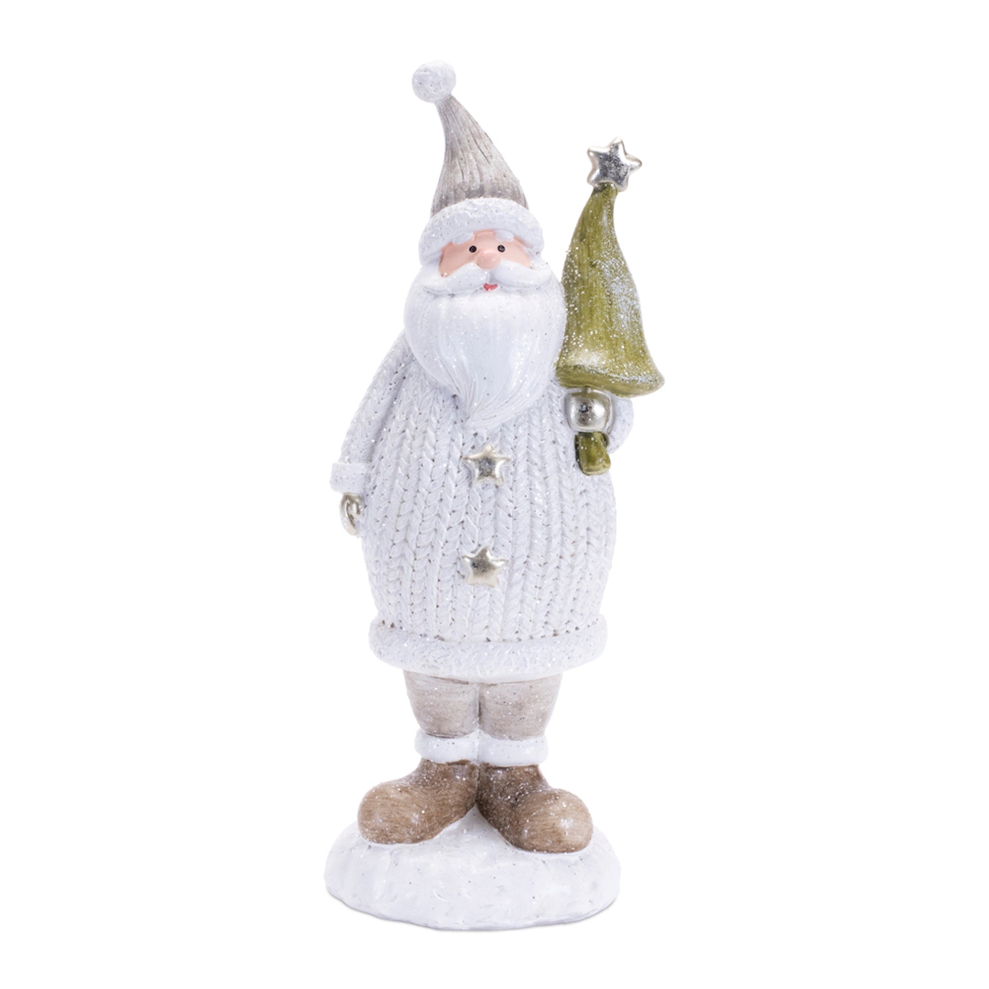 Santa w/Tree 9”H Resin
