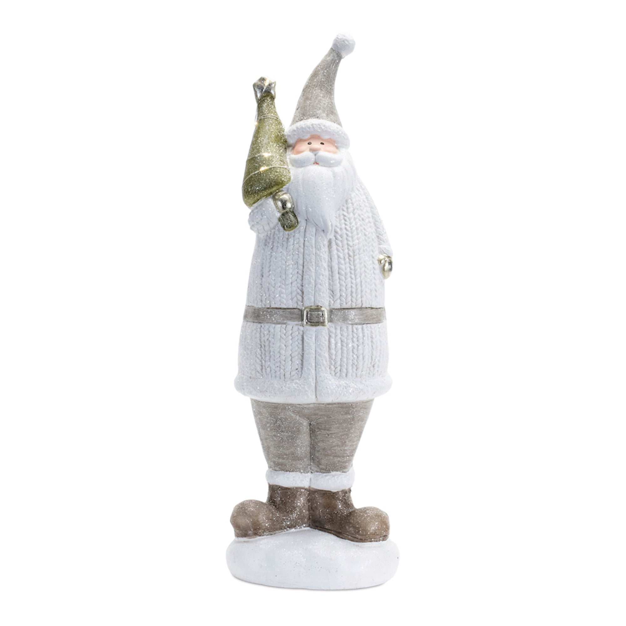 Santa w/Tree 19”H Resin 2 AA Batteries, Not Included