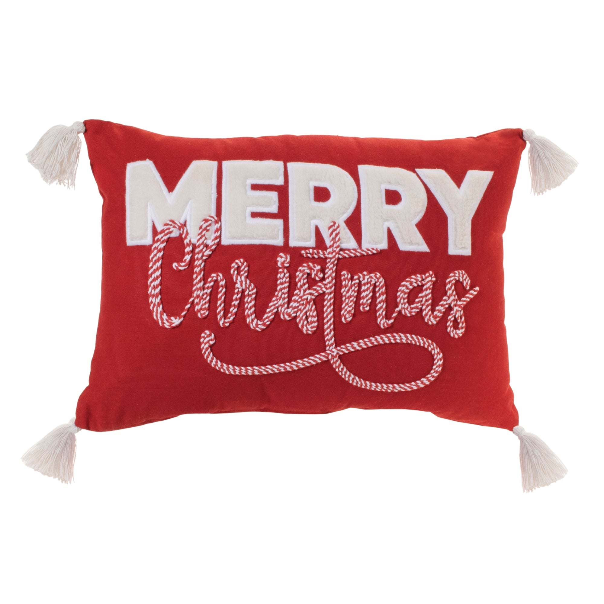 Merry Christmas Pillow 21"L x 11.5"H Cotton