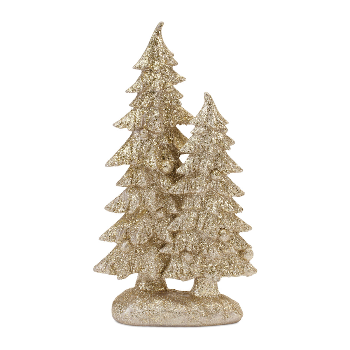 Glittered Double Tree Figurines (S/2)