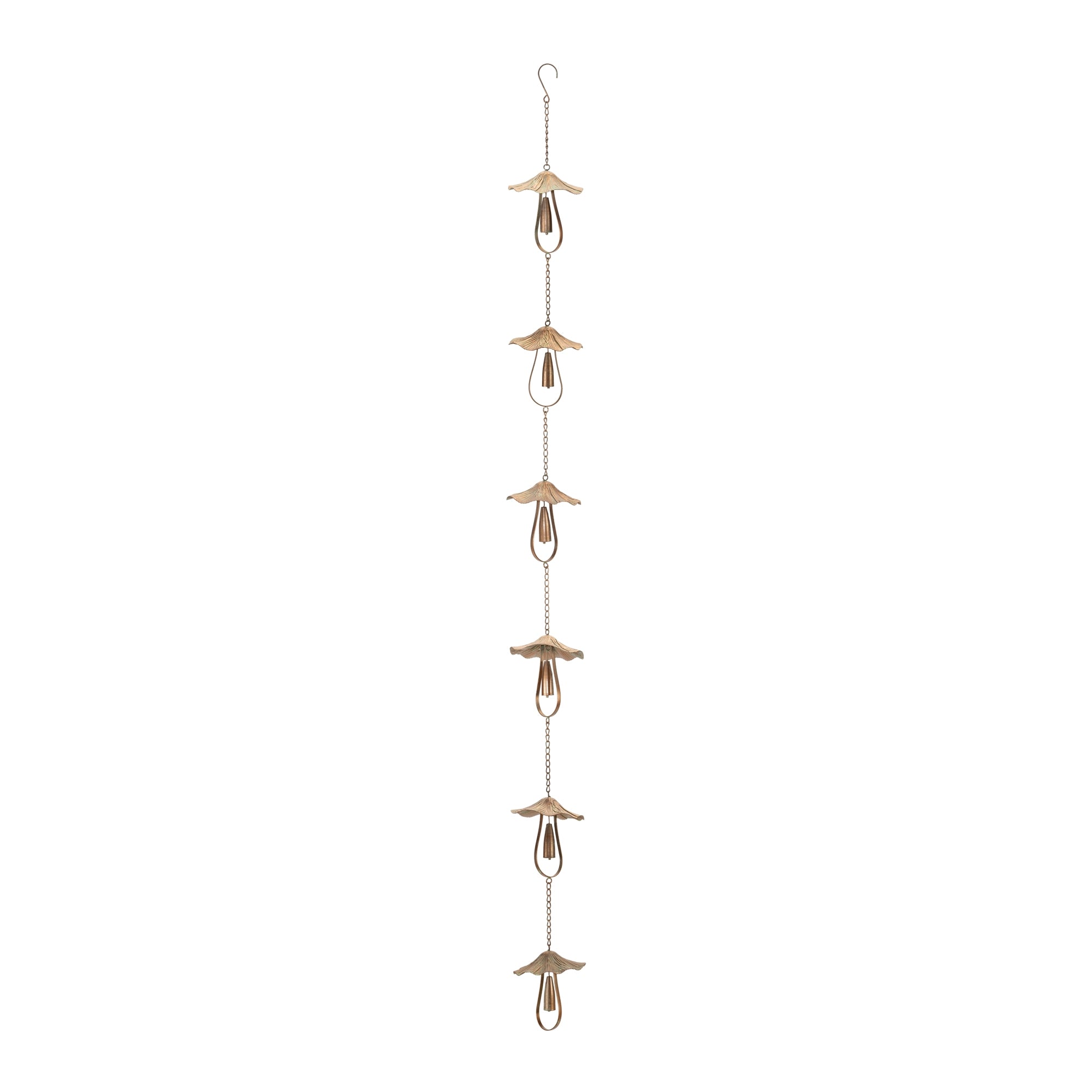 Mushroom Rain Chain 62”L Iron