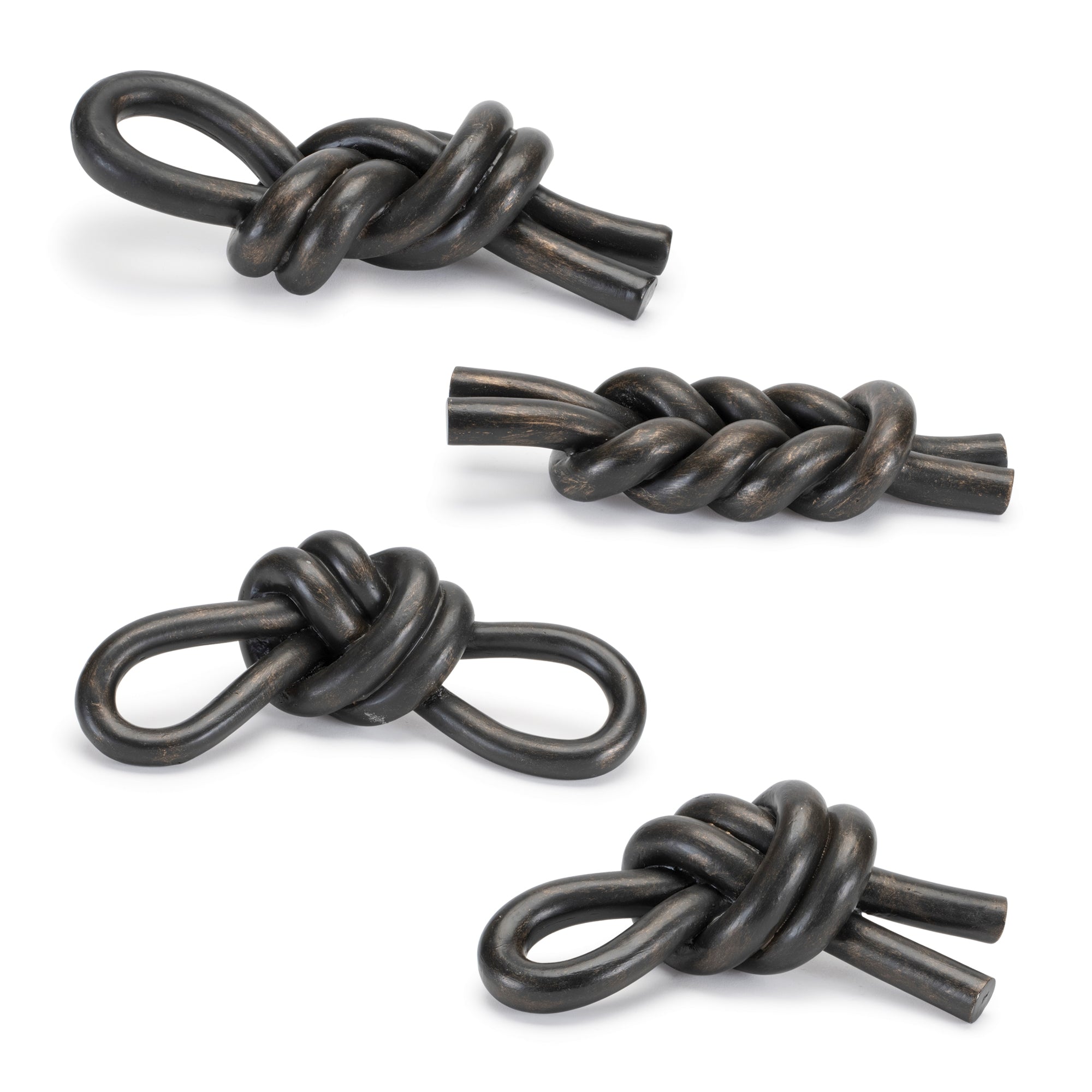 Knot Décor (4 Asst) 8.5"L, 8.75"L, 9"L, 9.5"L Resin