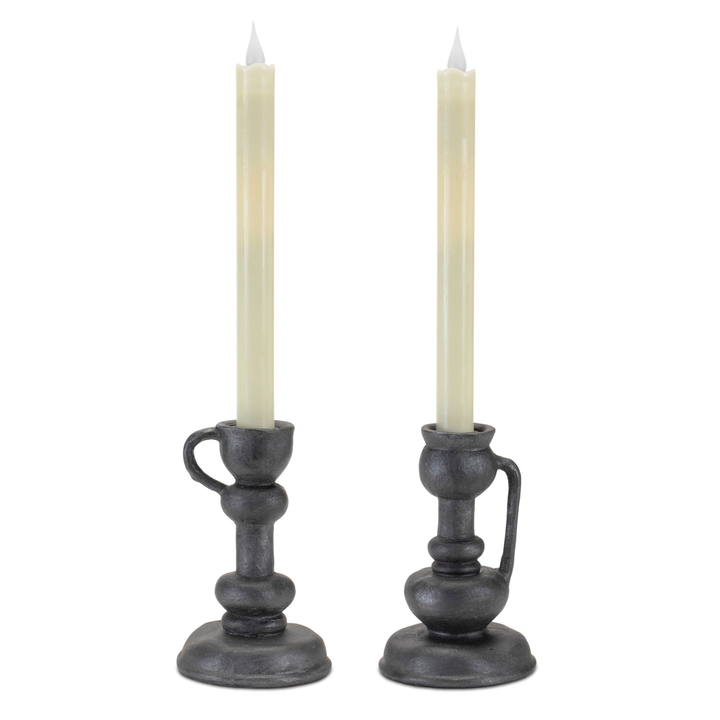 Taper Candle Holder (2 Asst) 5.5”H Resin