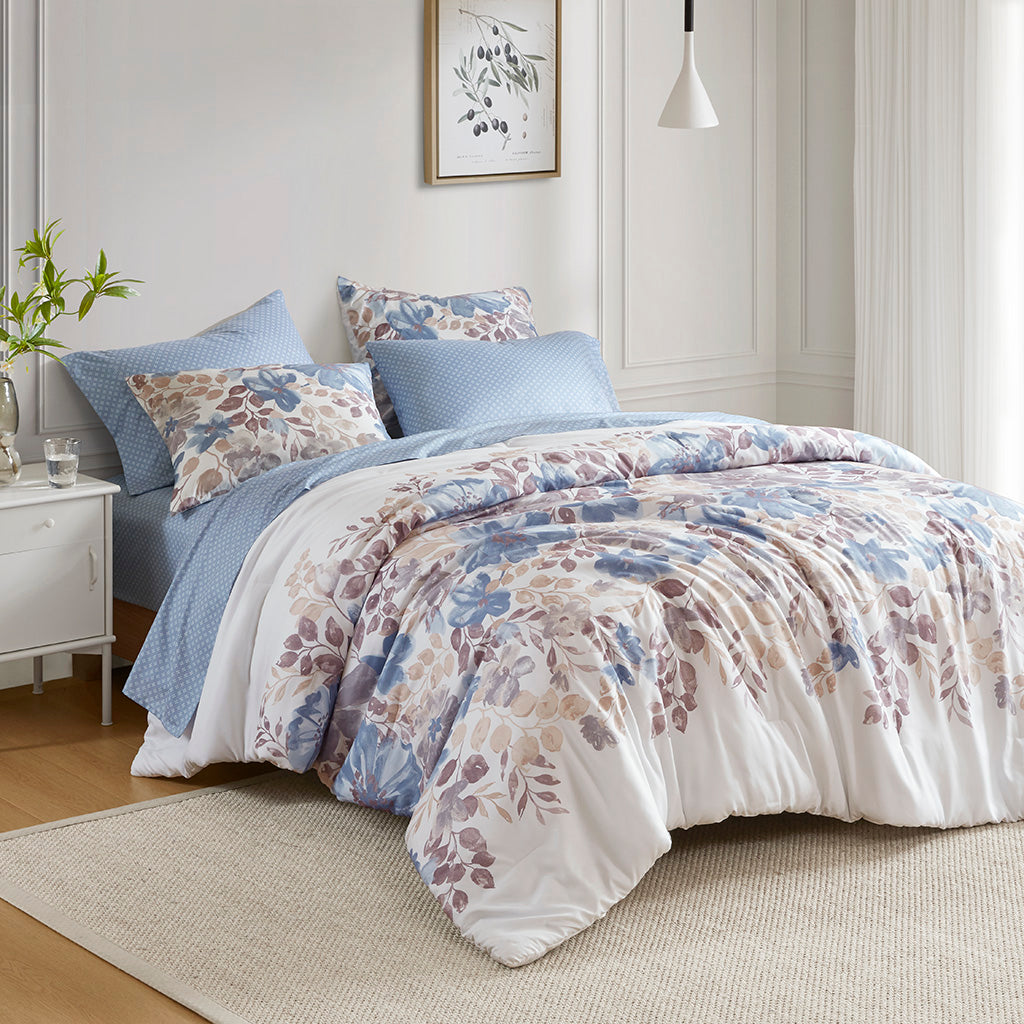 Luna 7 Piece Comforter Set with Cotton Bed Sheets