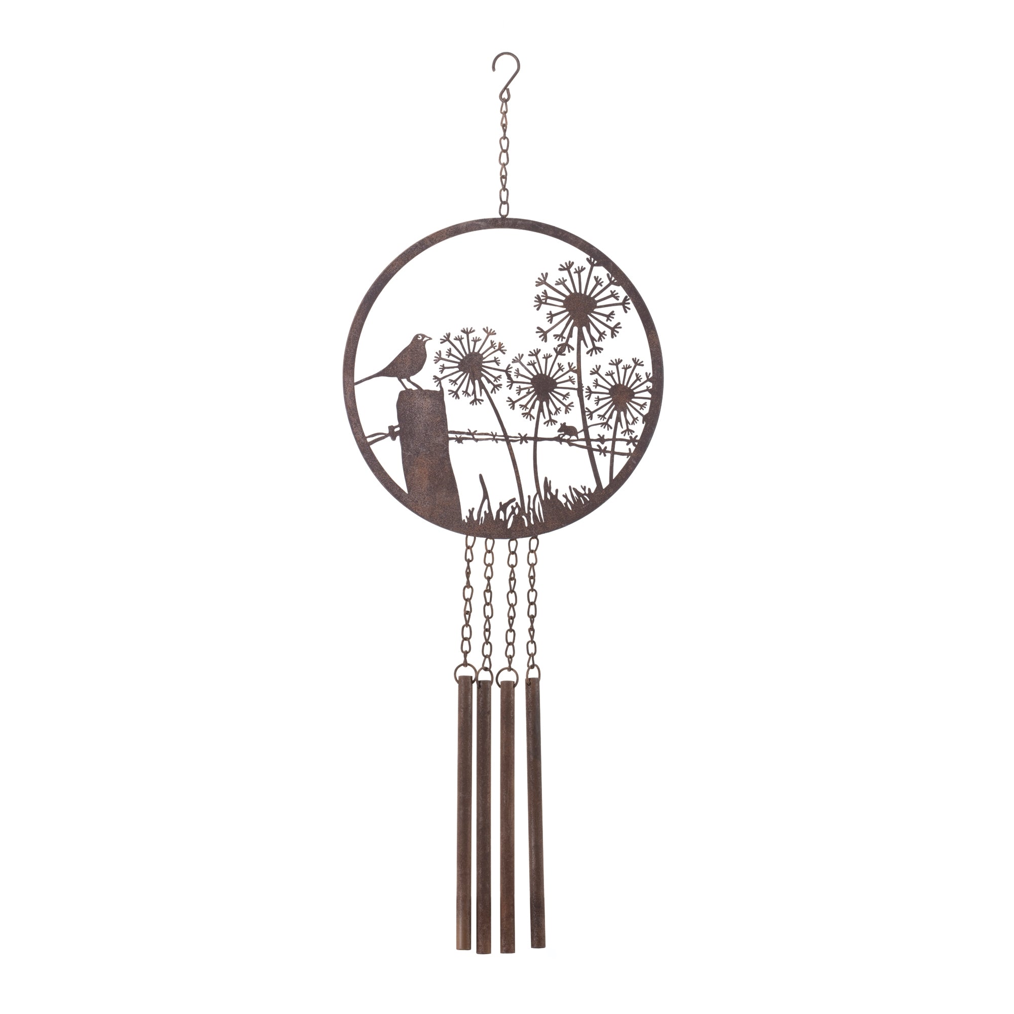 Bird Wind Chime 33”H Metal