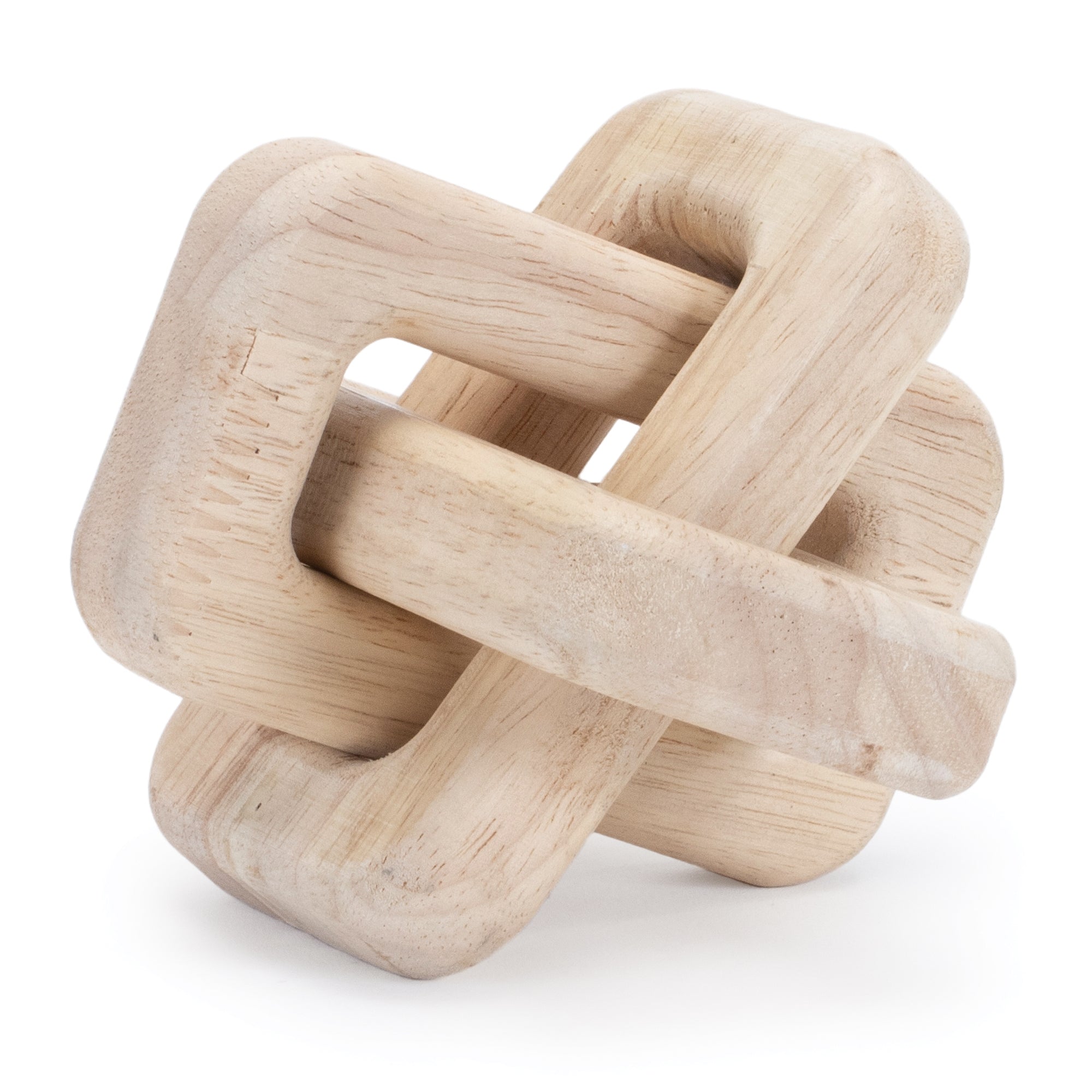 Square Linked Décor 4.5"L x 3"H Wood