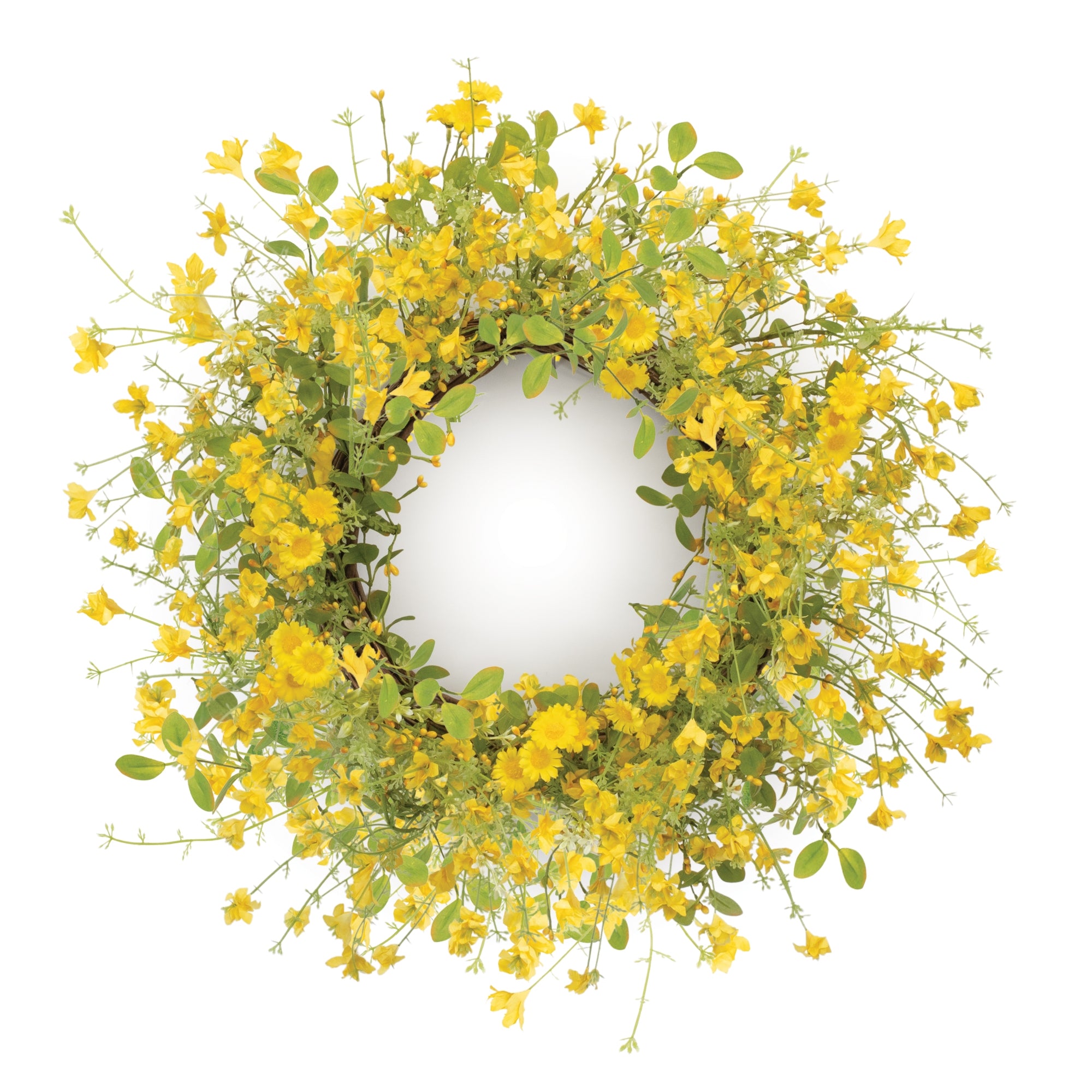Mini Floral Wreath 20”D Polyester//Twig
