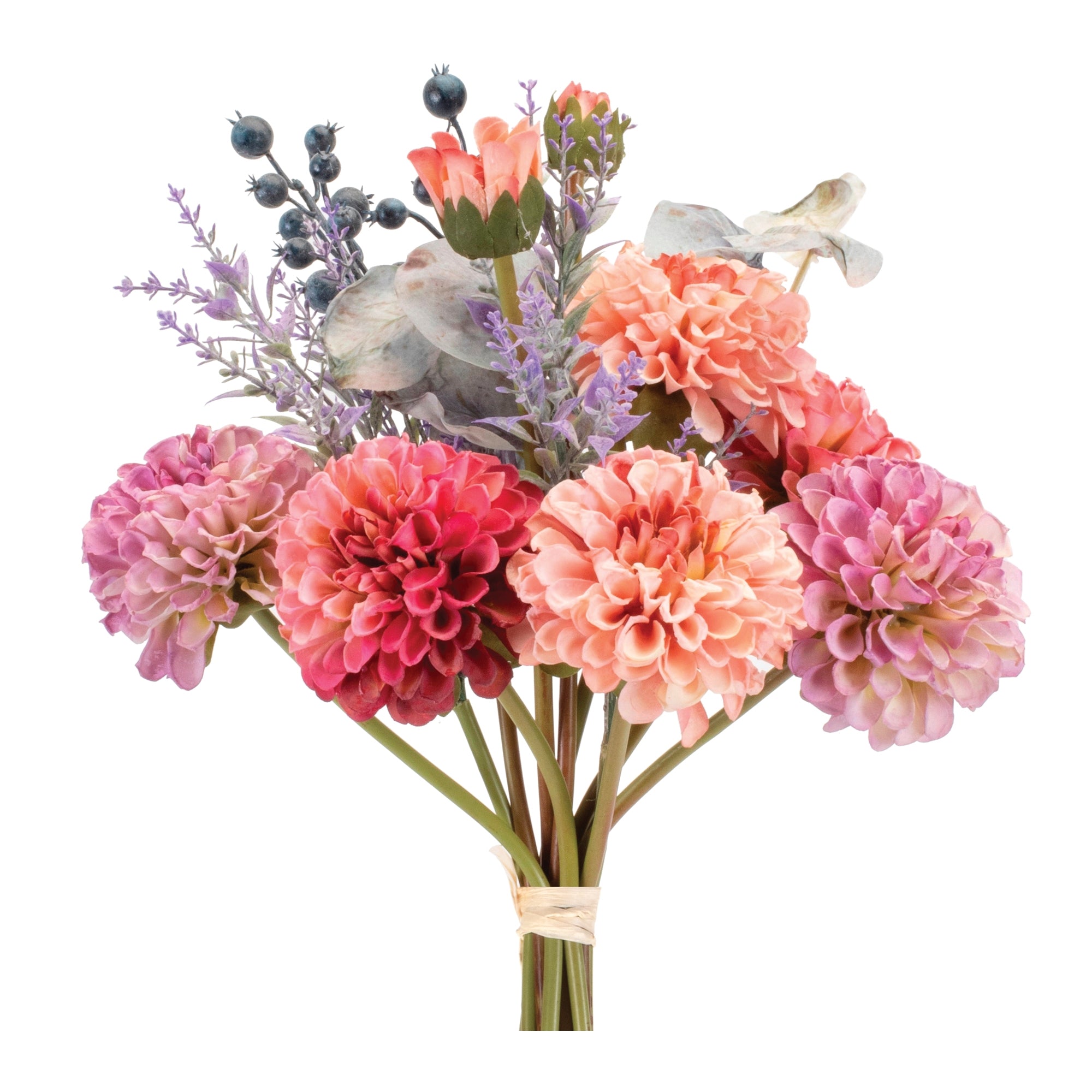 Mixed Zinnia Bouquet 18”H Polyester