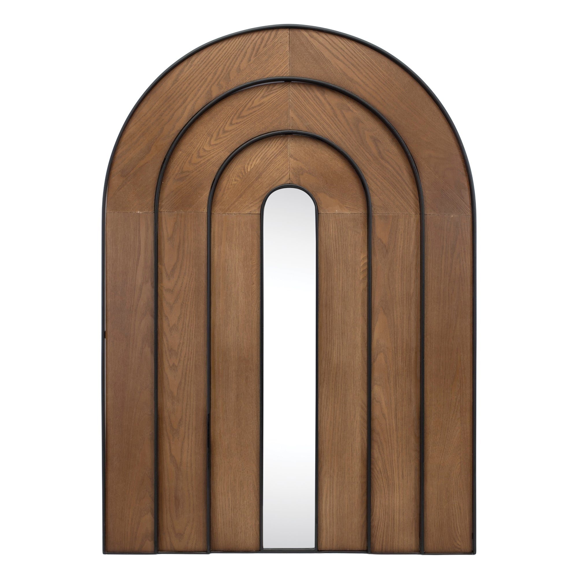 Wall Mirror 27"L x 38"H Iron/Wood/Glass