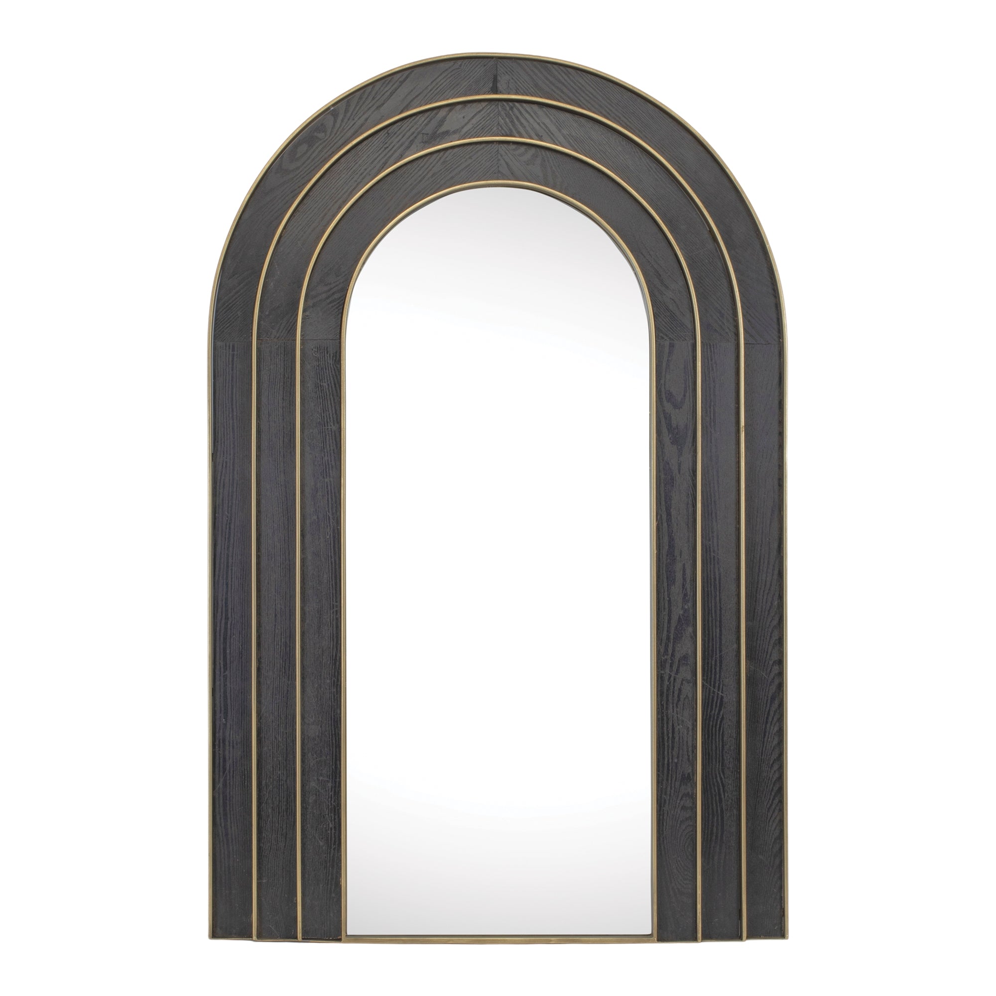 Wall Mirror 29"L x 44.5"H Iron/Wood/Glass