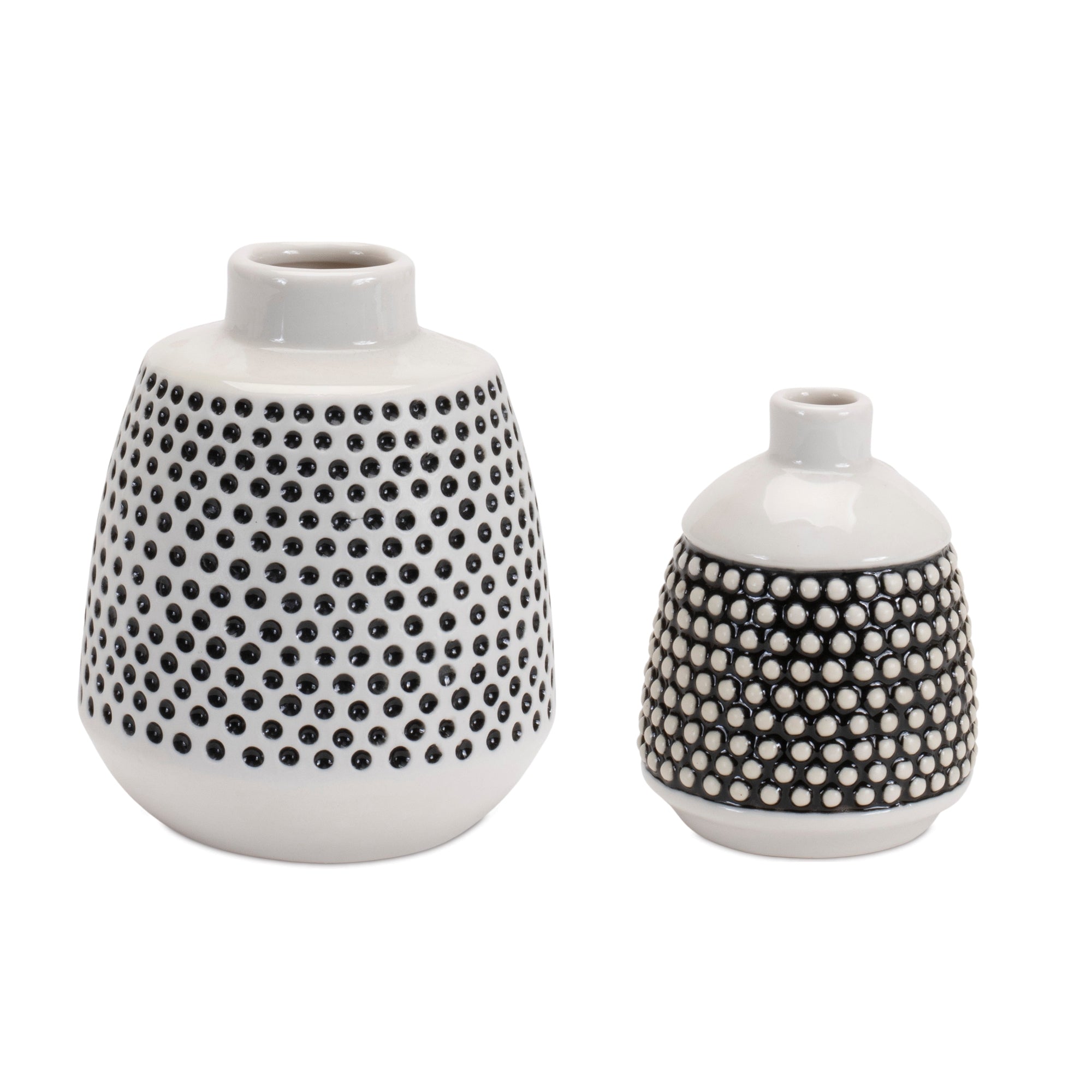 Vase (Set of 2) 3.5"H, 4.5"H Ceramic