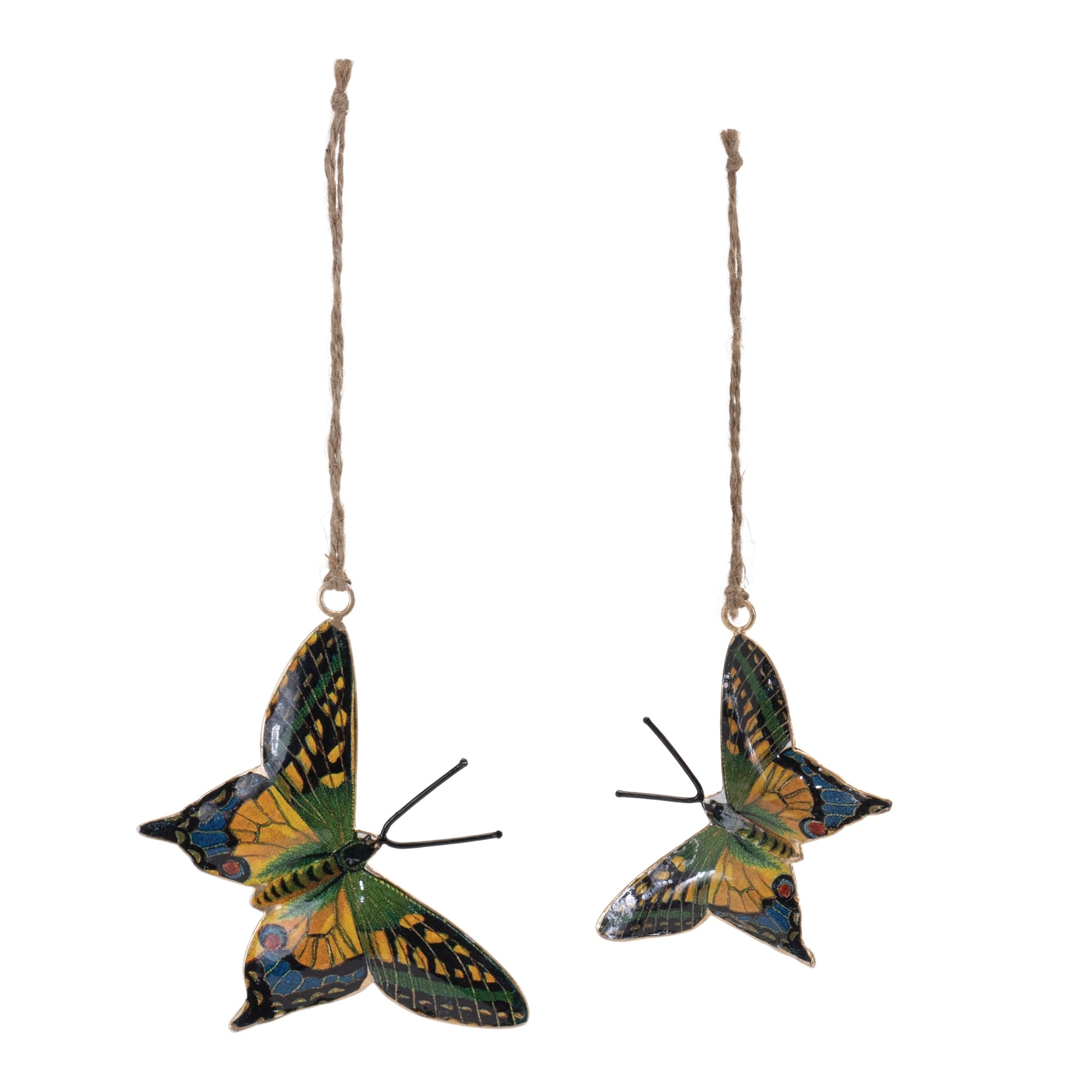 Butterfly Ornament (Set of 2) 4.5"L, 5"L Iron