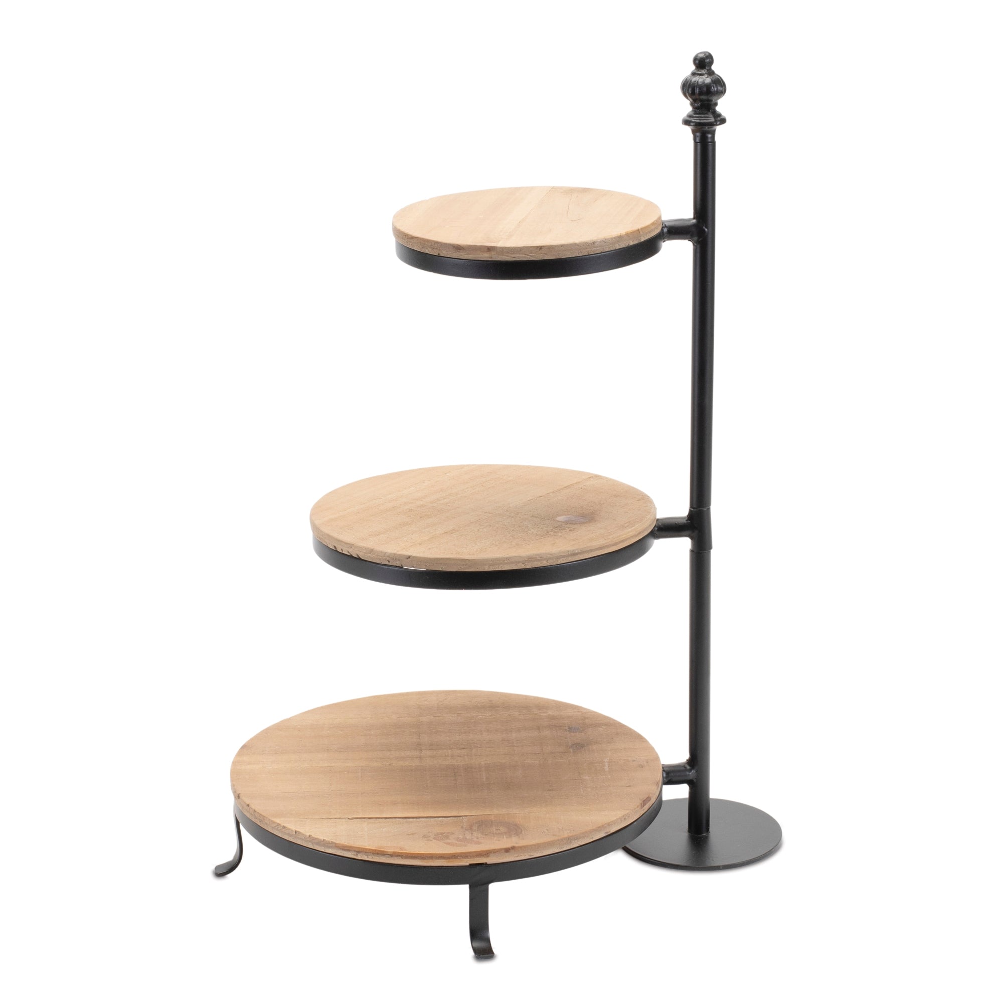 Triple Tray 11"D x 18.5"H Iron/Wood