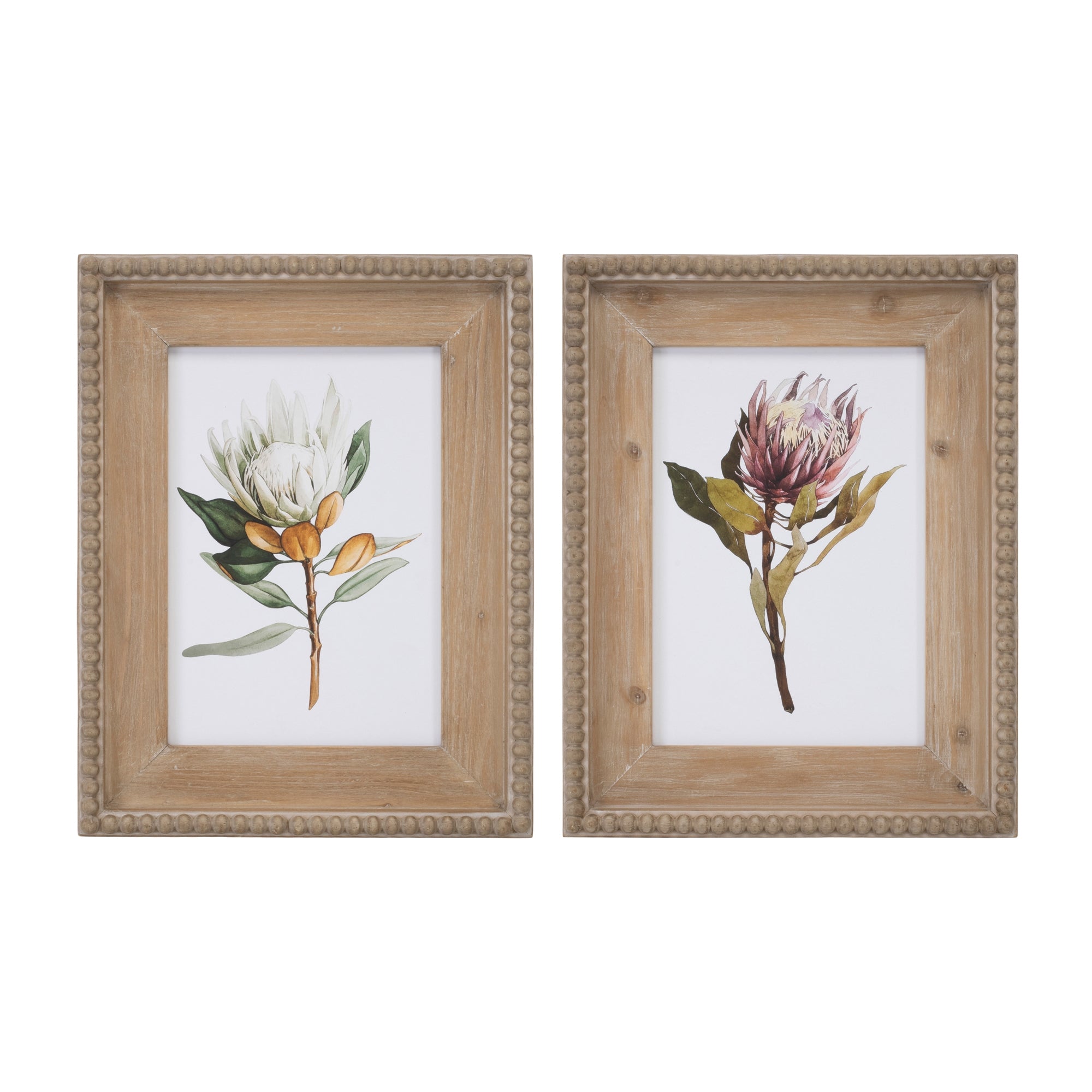 Protea Print (2 Asst) 13.5"L x 17"H Wood/Wood