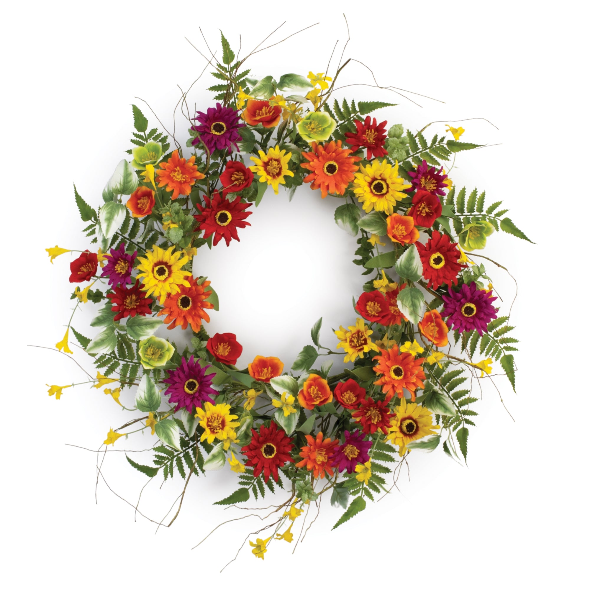 Mixed Floral Wreath 20”D Polyester/