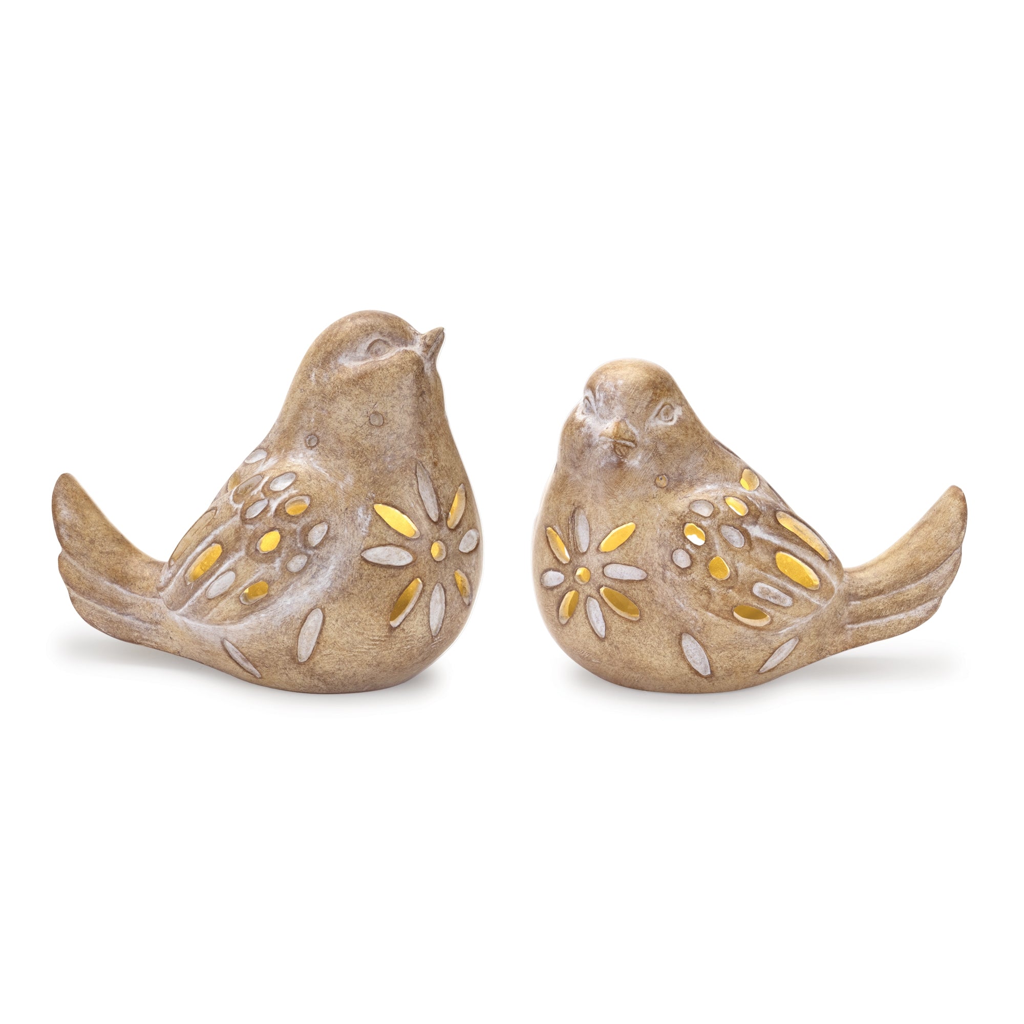 LED Bird (2 Asst) 5"H, 5.5"H Resin (3 AAA Batteries, Not Included)