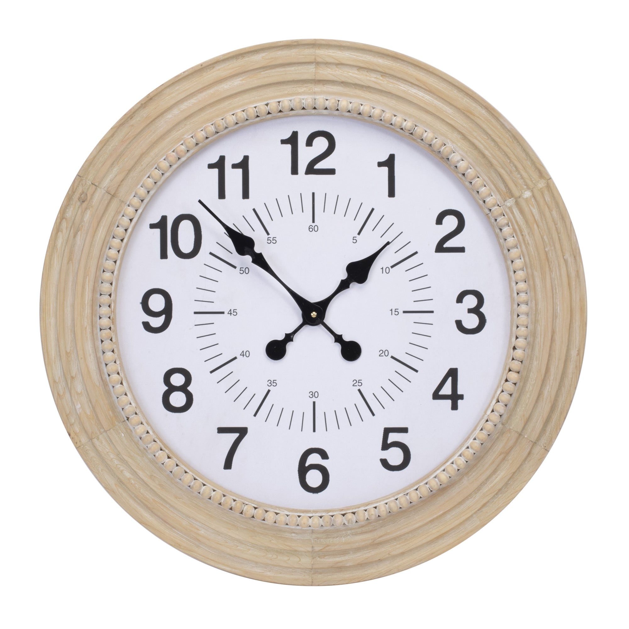 Wall Clock 24”D Wood/Wood