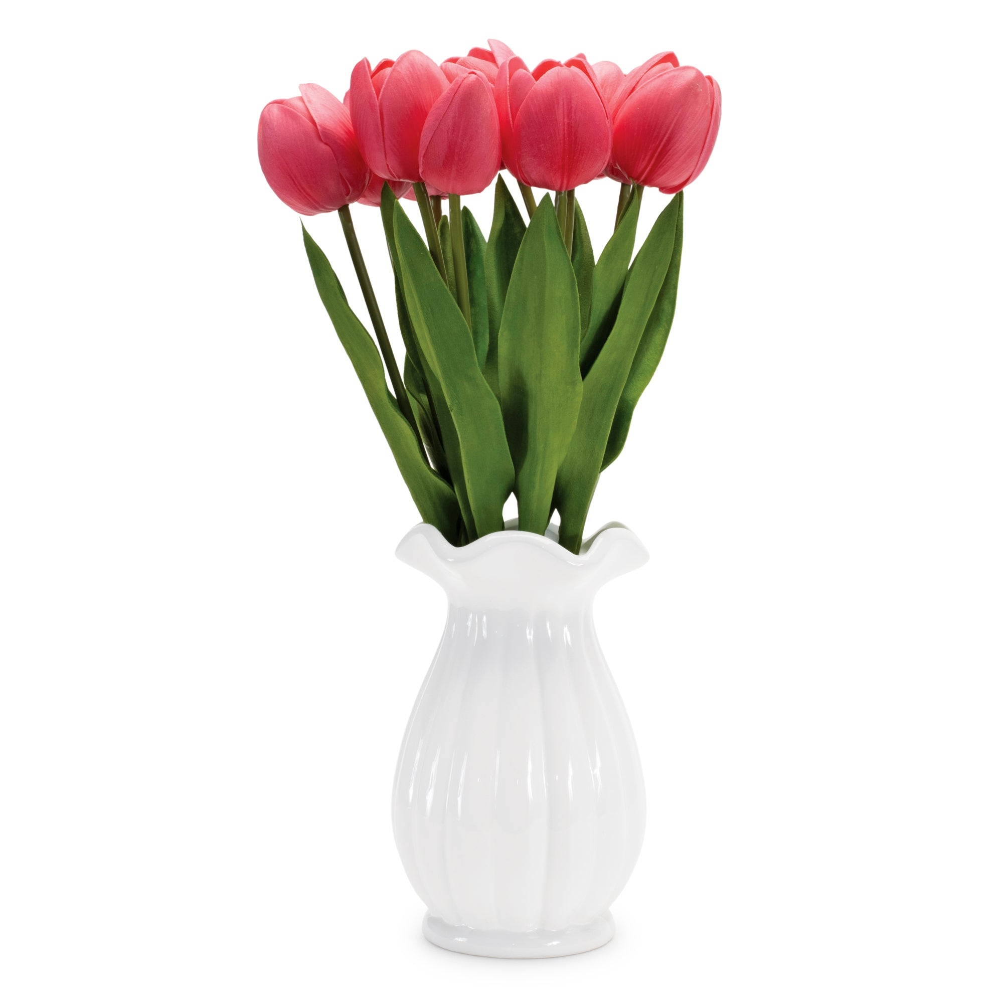 Tulip in Vase 15.5”H Polyfoam//Ceramic