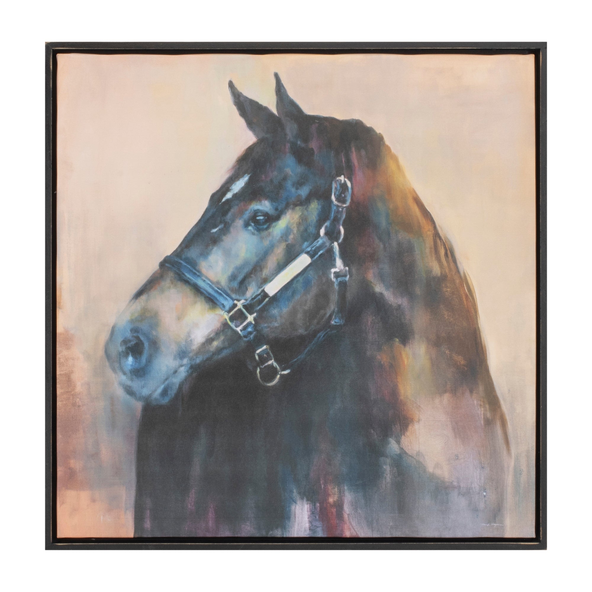 Horse Print 24”SQ Canvas/Wood
