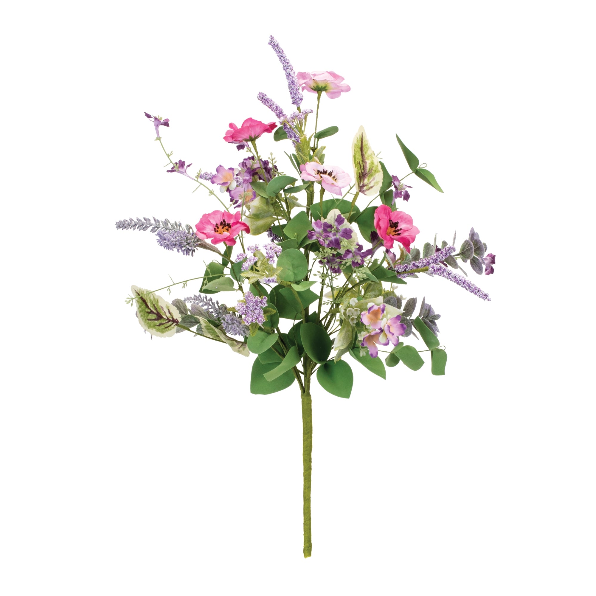 Mixed Floral Bush 21”H Polyester/