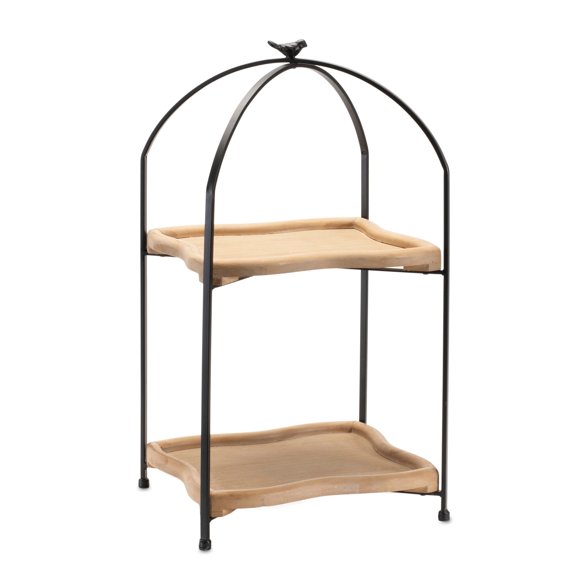Double Tray 13"L x 10"W x 23.75"H Iron/Wood