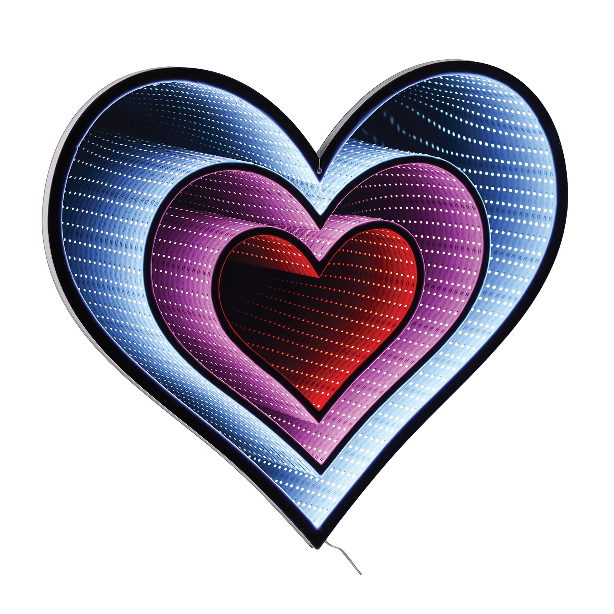 Triple Hanging Heart Infinity Light 23.55”H UL Plug