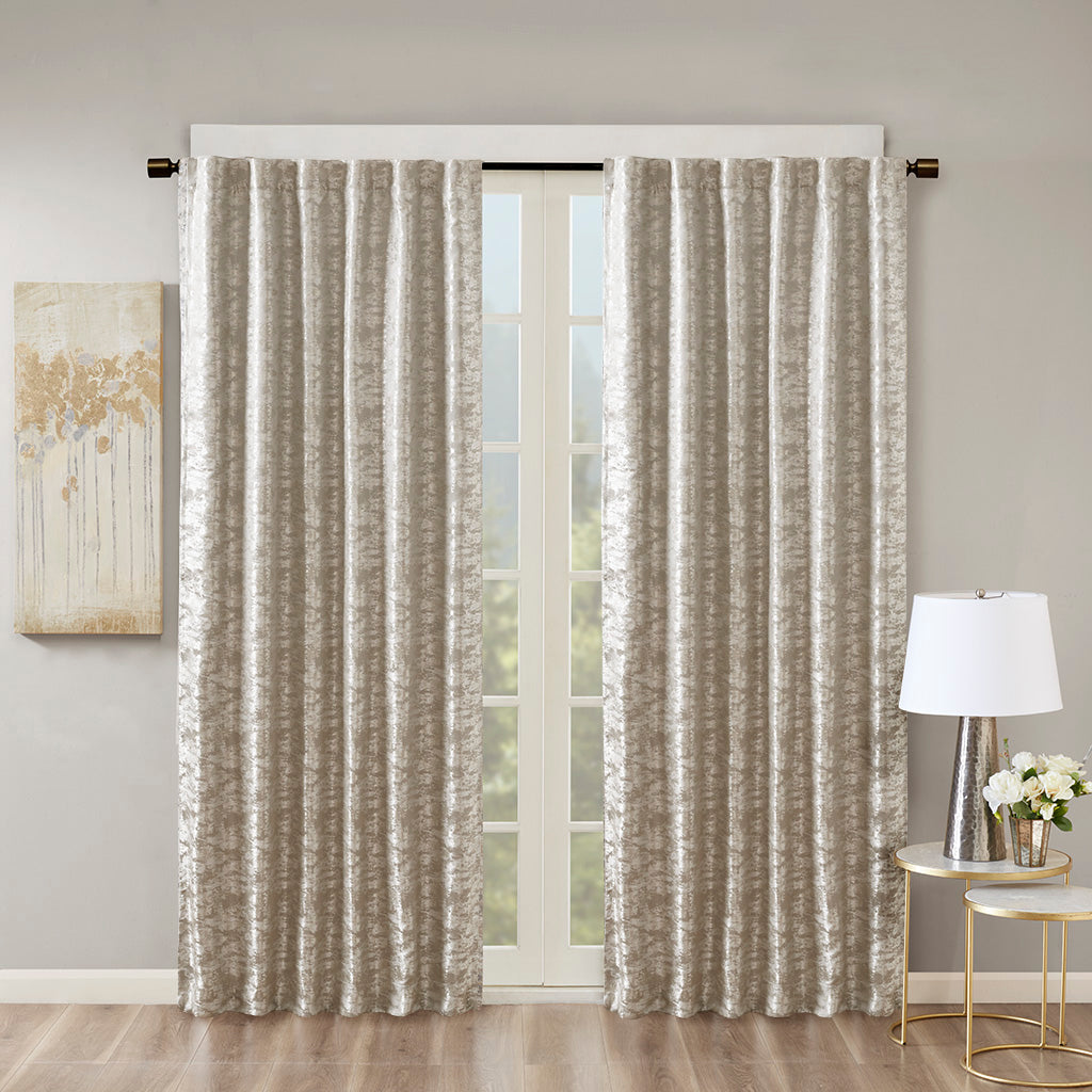 Cassius Jacquard Lined Total Blackout Rod Pocket/Back Tab Curtain Panel