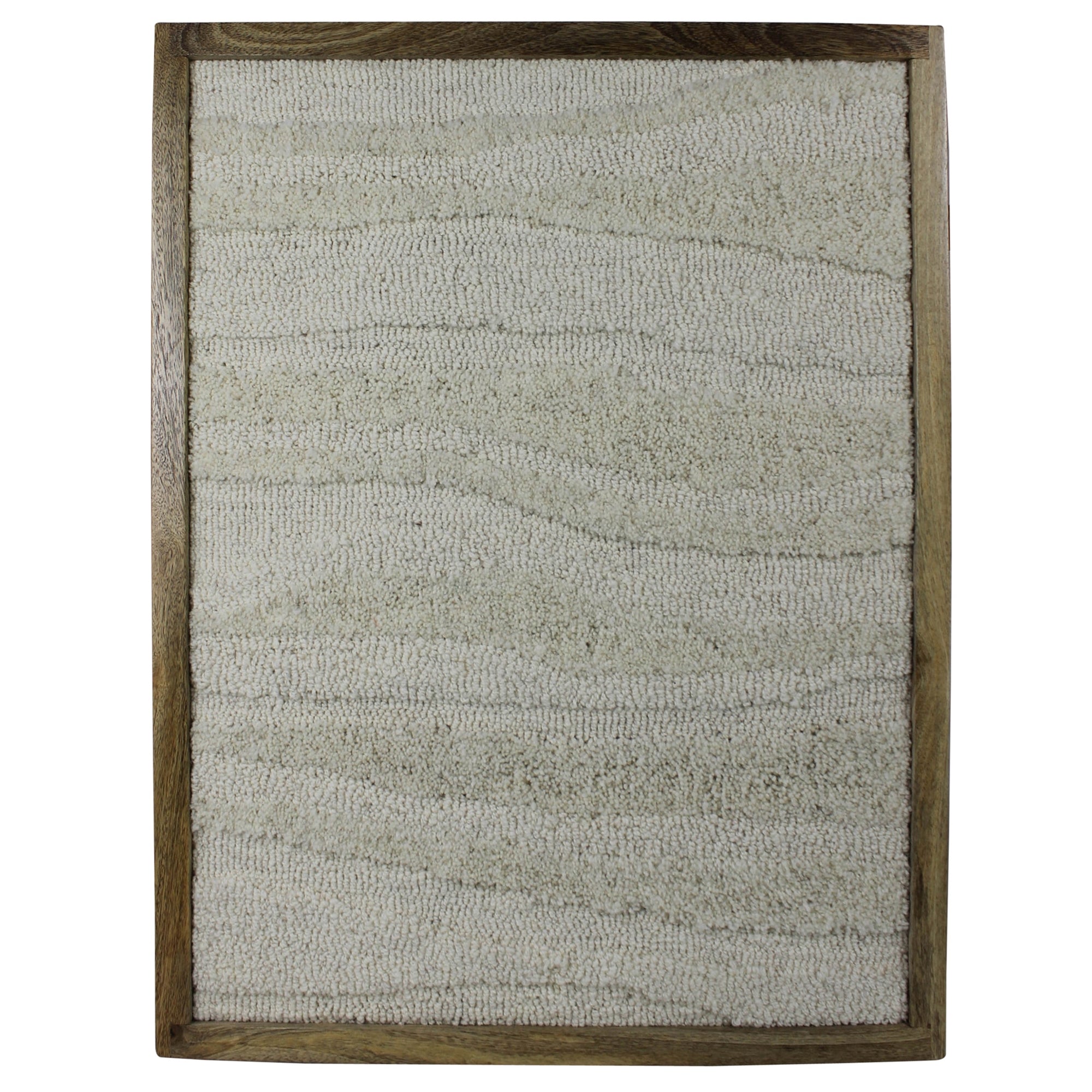 Tufted Wool Wall Hanging, White Waves