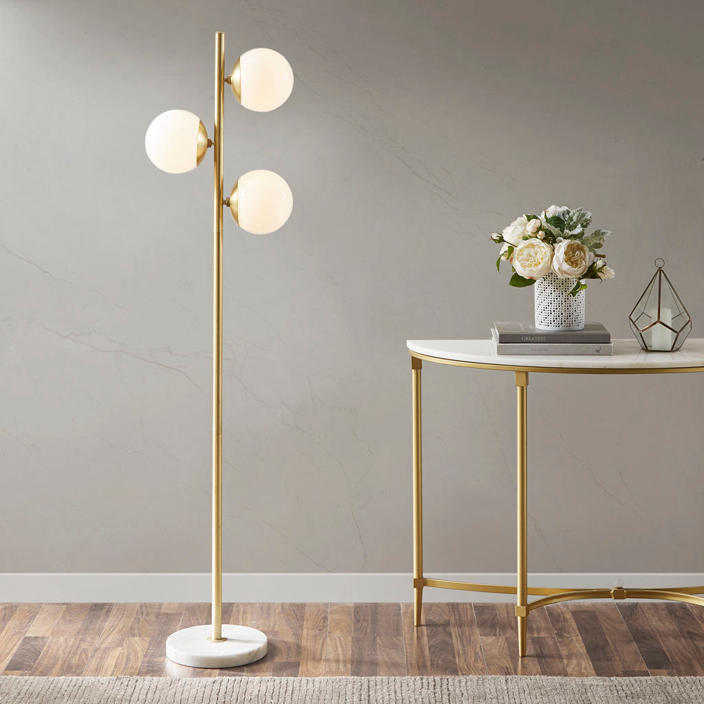 Holloway Adjustable Arched Floor Lamp with Drum Shade
