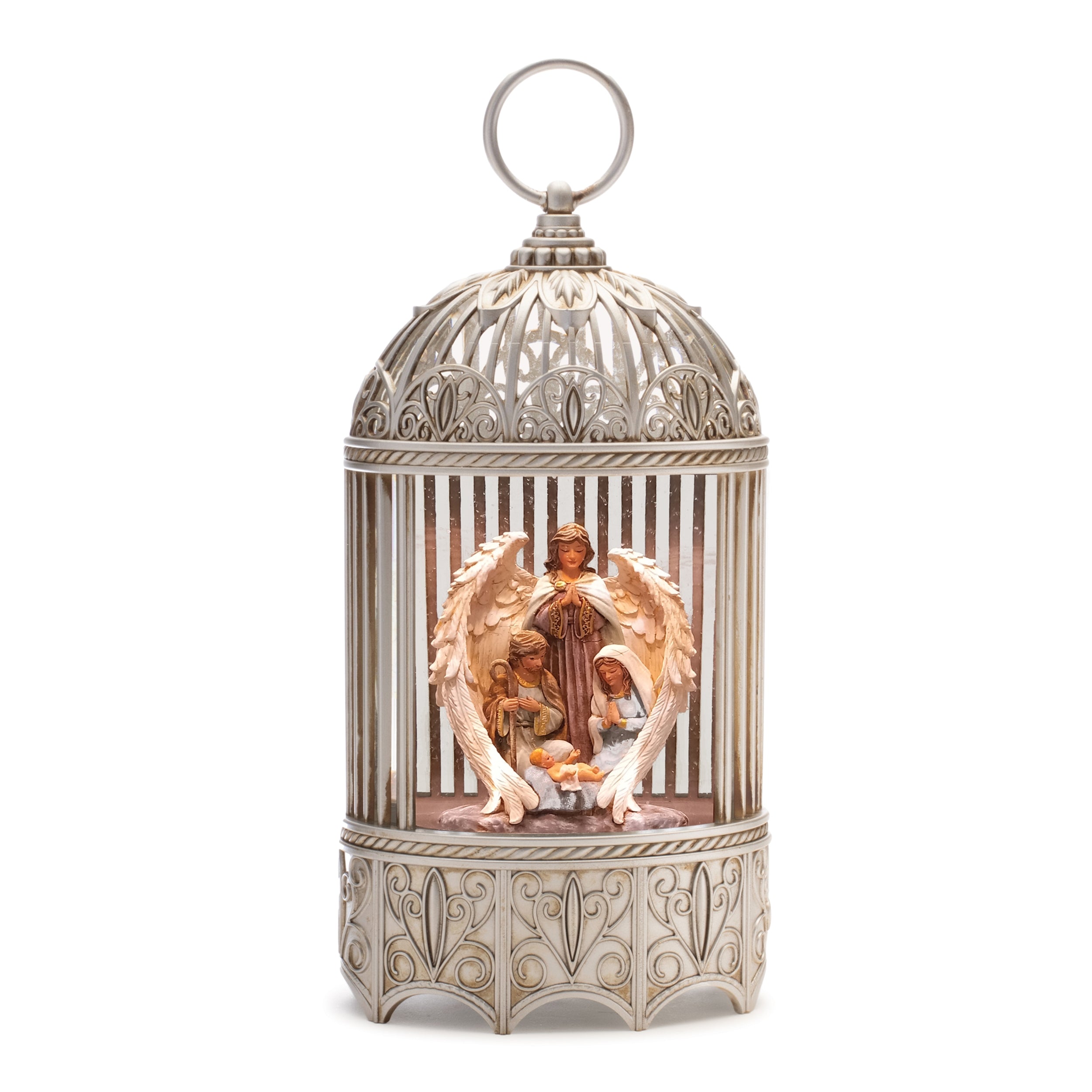 LED Snow Globe w/Holy Family and Angel 11”H  3 AA Batteries Not Included/USB Cord Included 6
