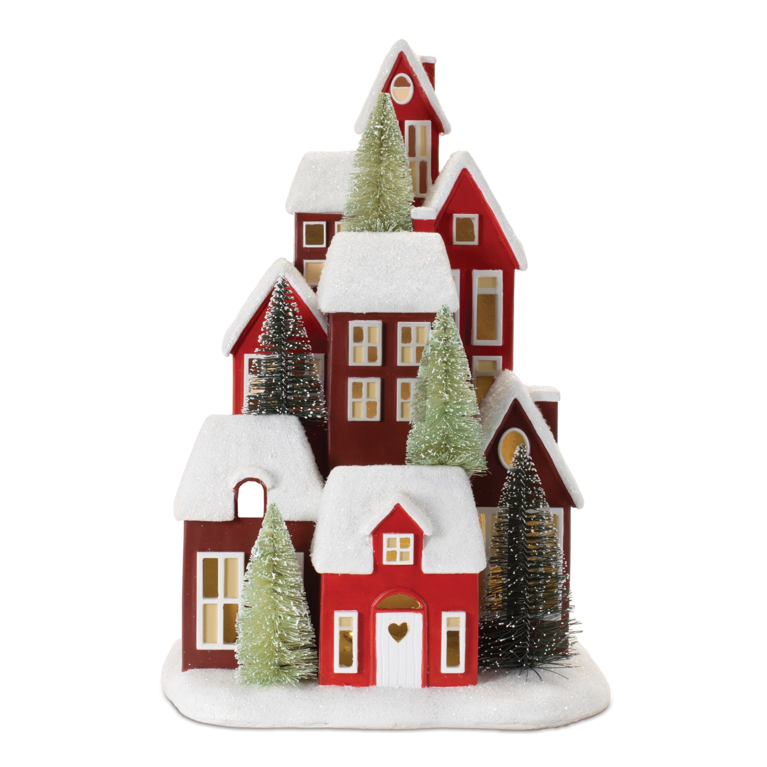 LED Houses 13.5”H Resin 3 AA Batteries Not Included