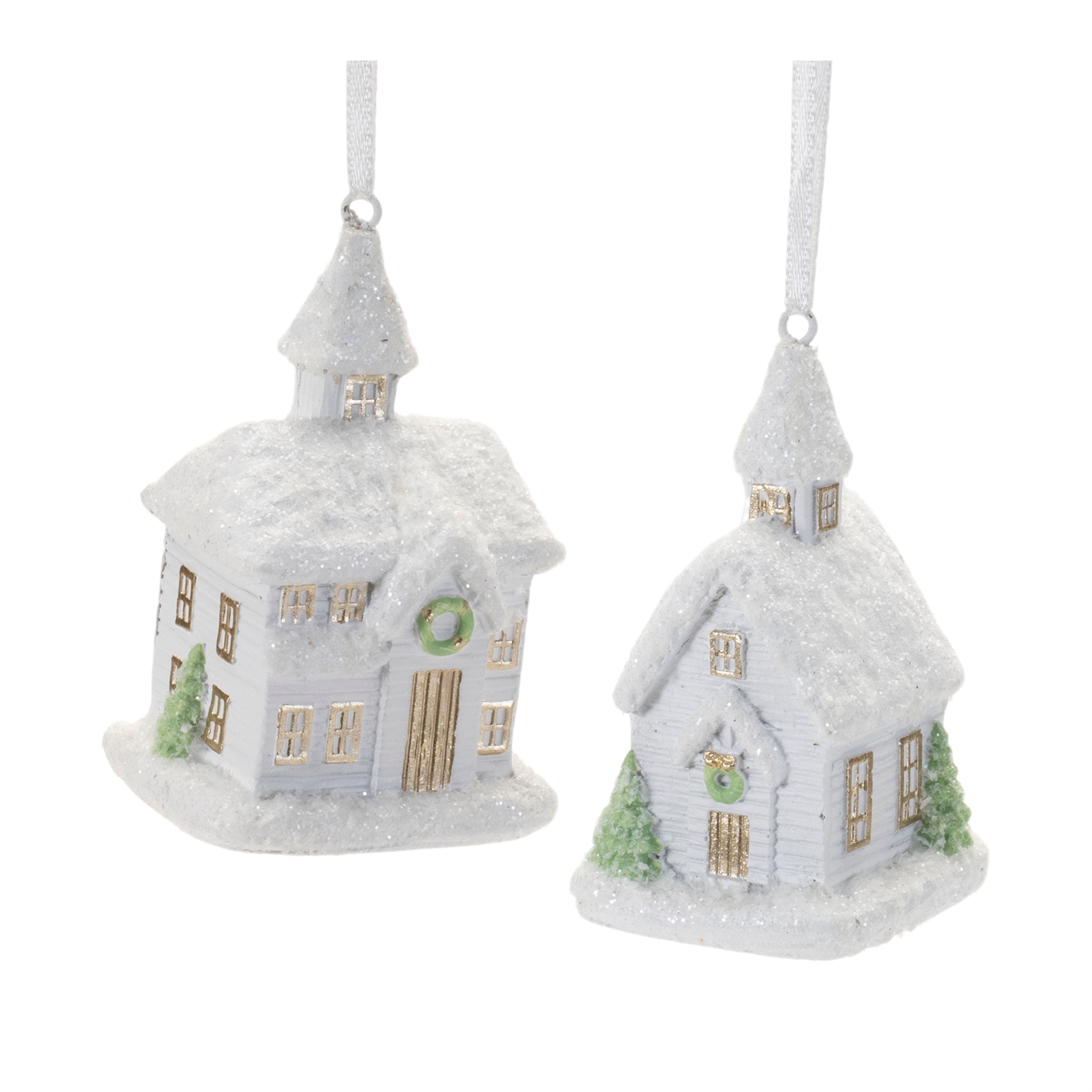 Church Ornament (2 Asst) 3”H Resin