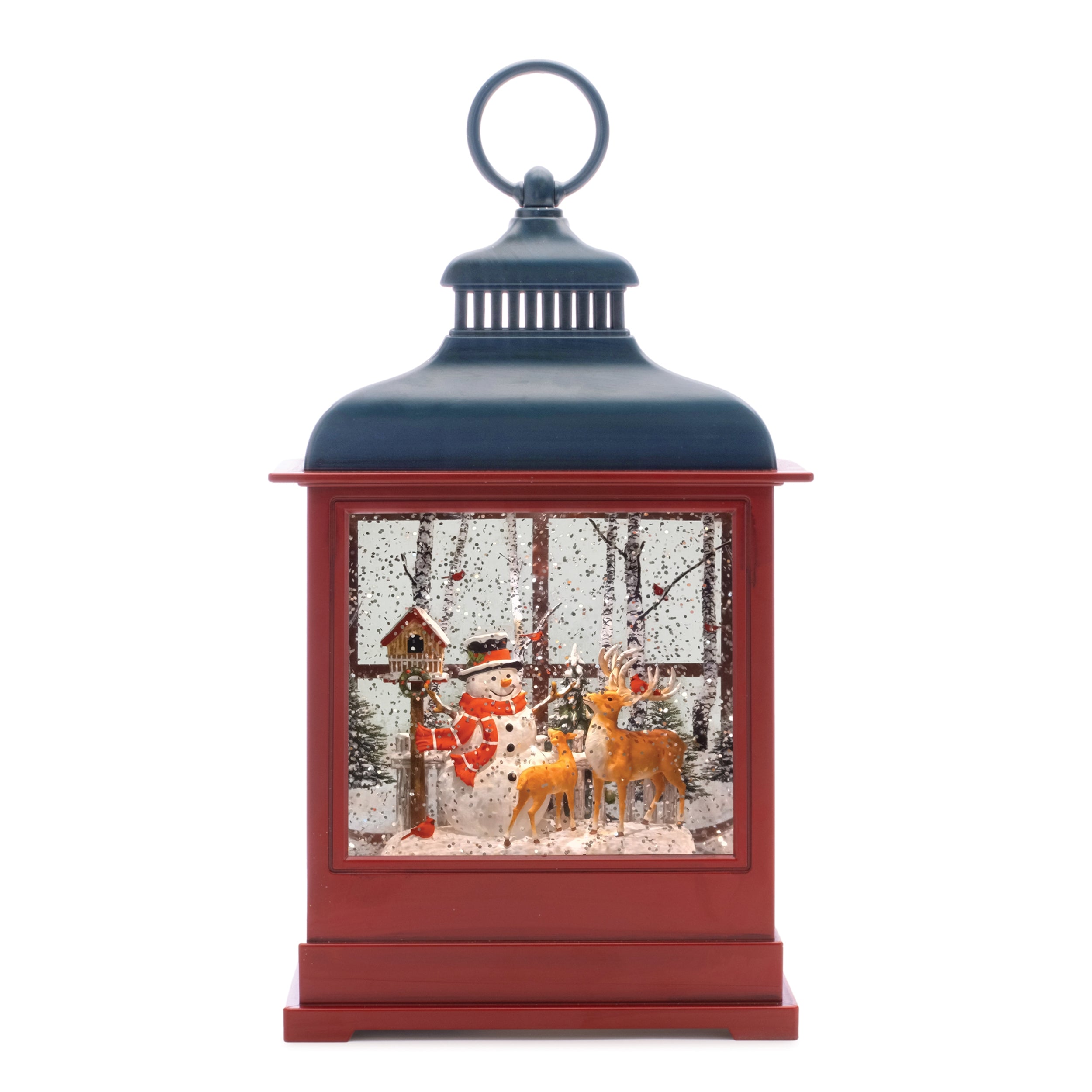 Snow Globe w/Snowman and Deer 12”H  3 AA Batteries Not Included/USB Cord Included 6 Hr Timer