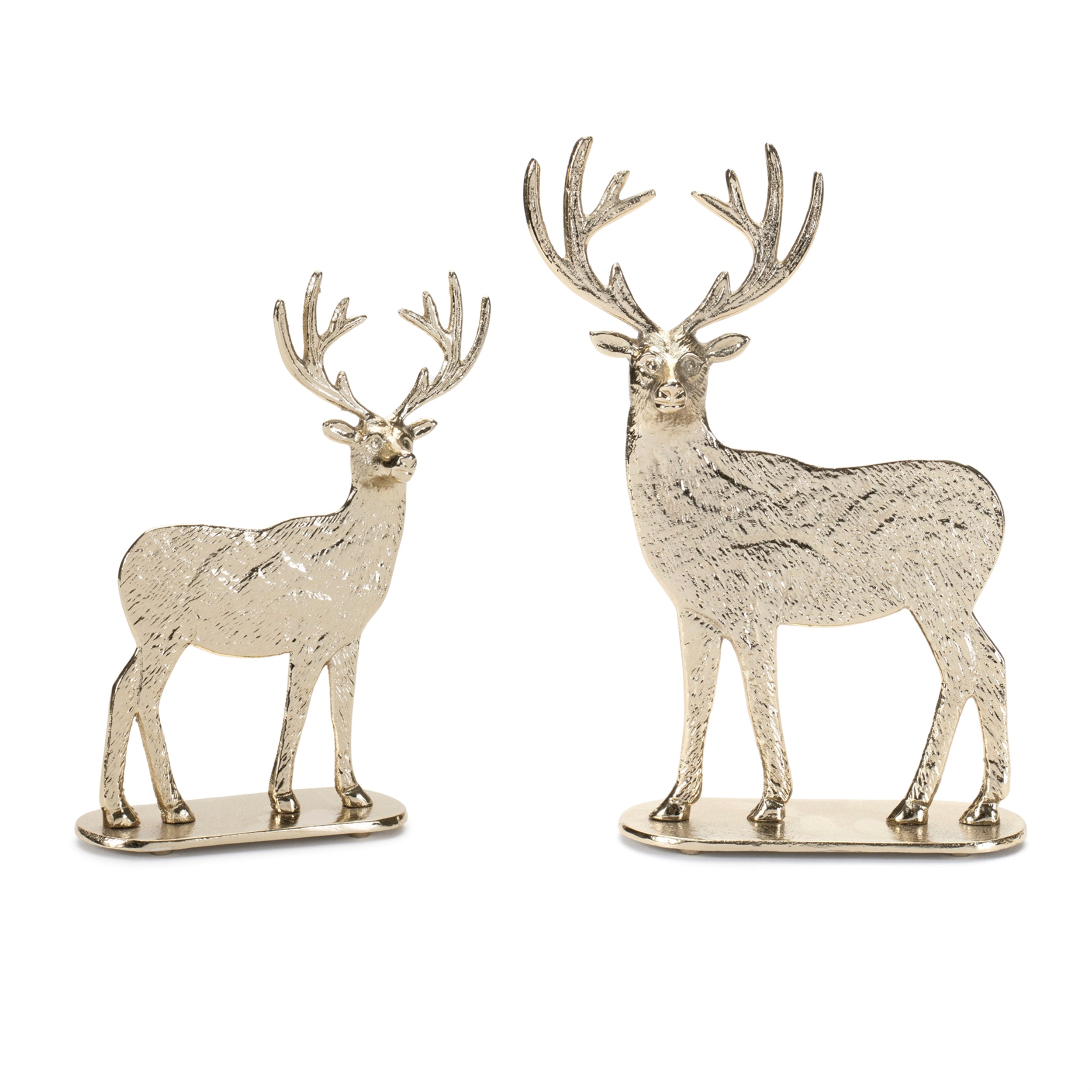 Deer (Set of 2) 5"L x 7.5"H, 6"L x 9.5"H Aluminum