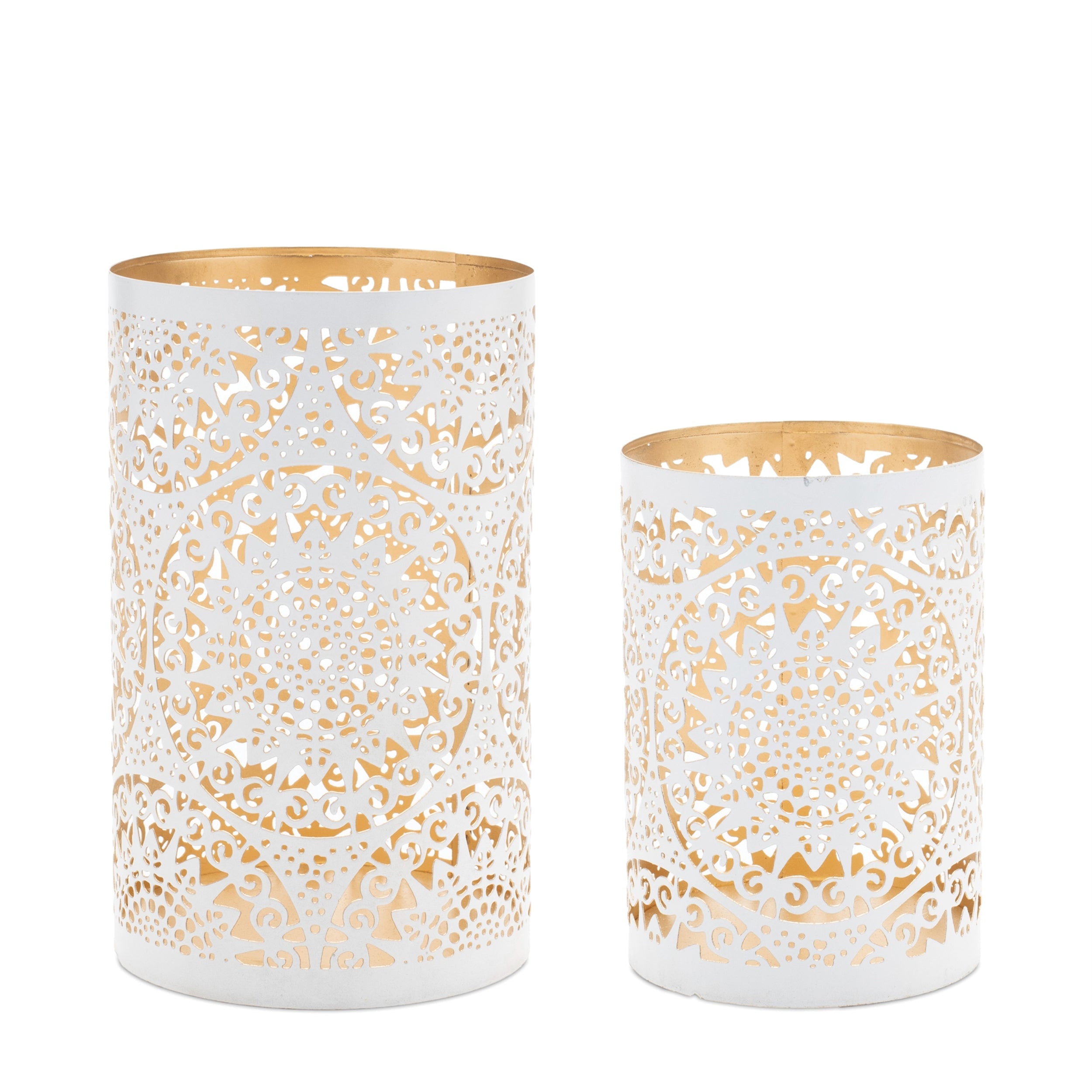 Candle Holder (Set of 2) 6"H, 8"H Aluminum
