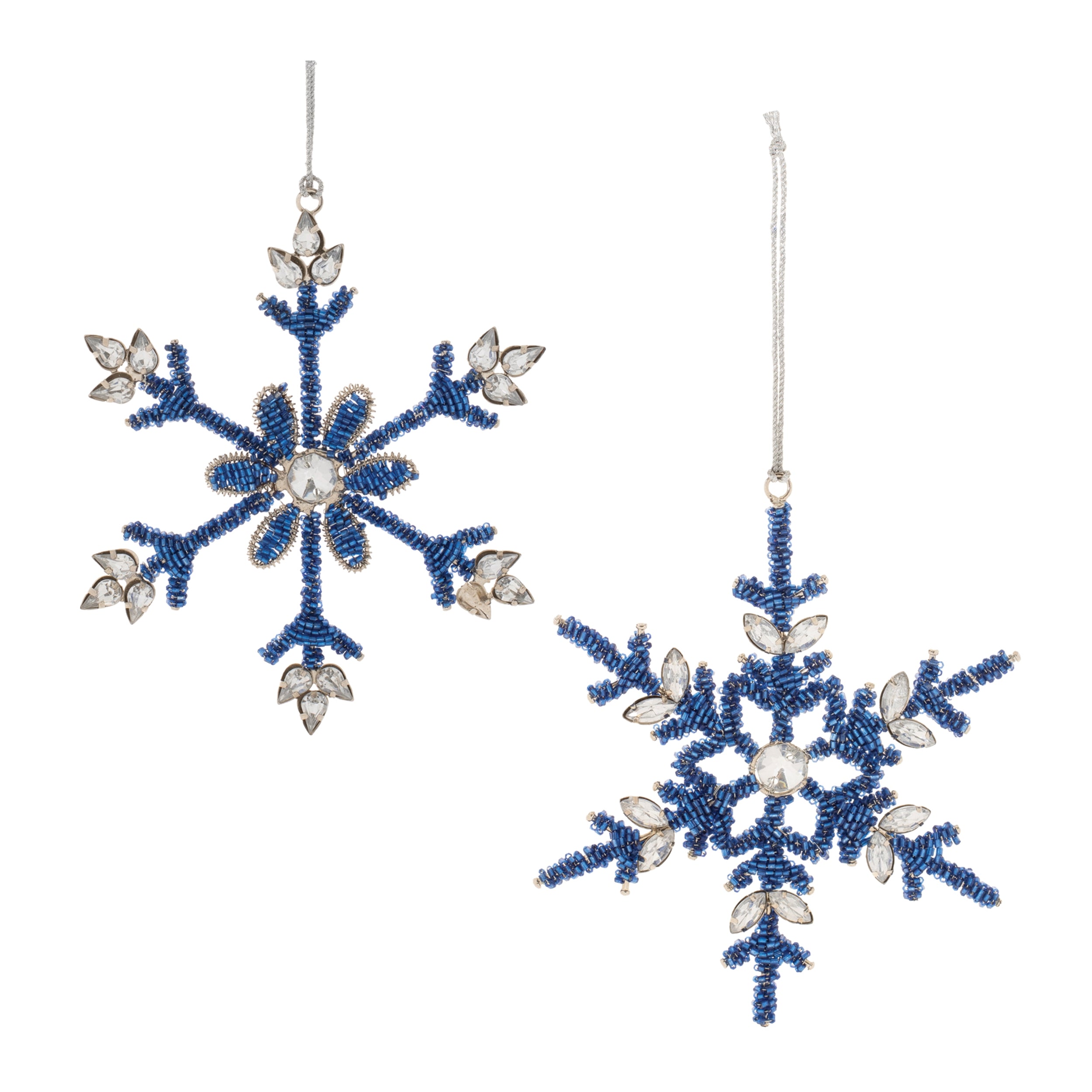 Snowflake Ornament (Set of 12) 6"H Iron/Glass Beads