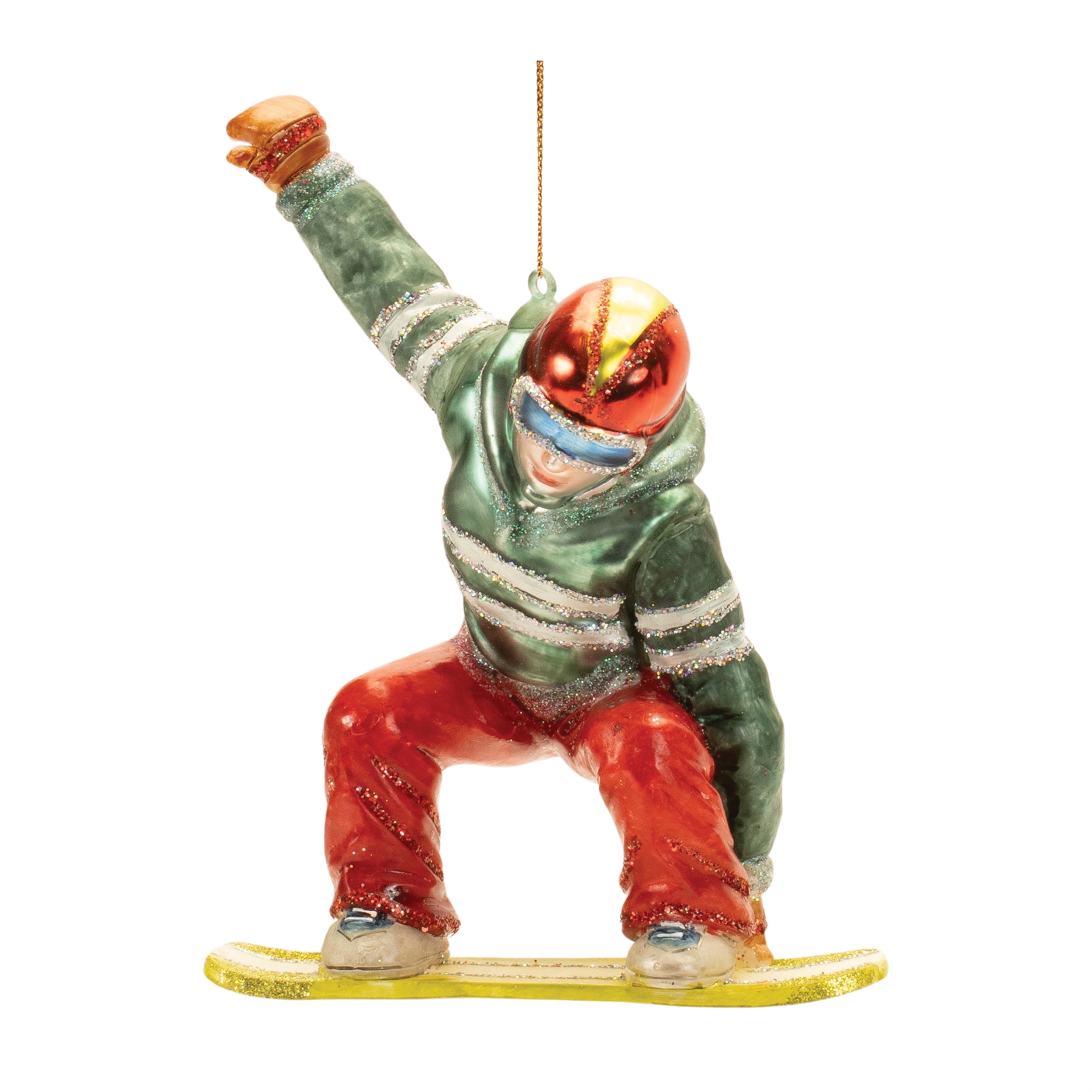 Snowboarder Ornament (Set of 6) 6"H Glass