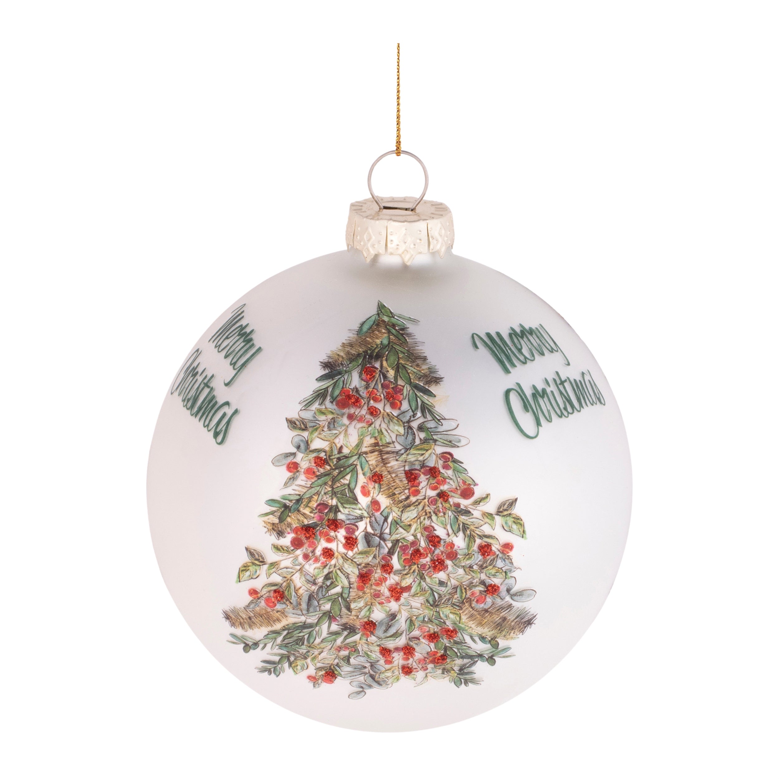 Ball Ornament 4”D Glass