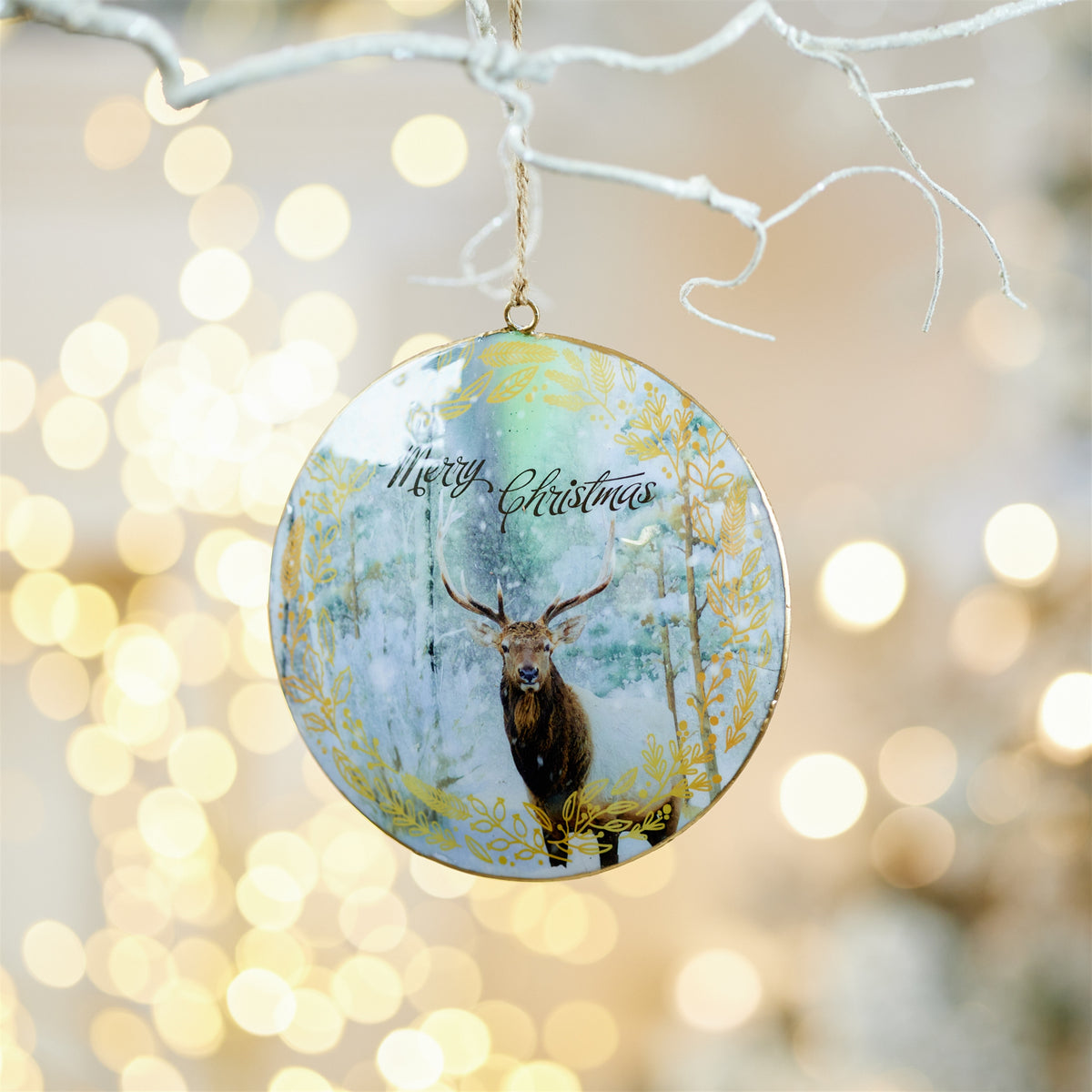 Deer Disc Ornament (Set of 6)