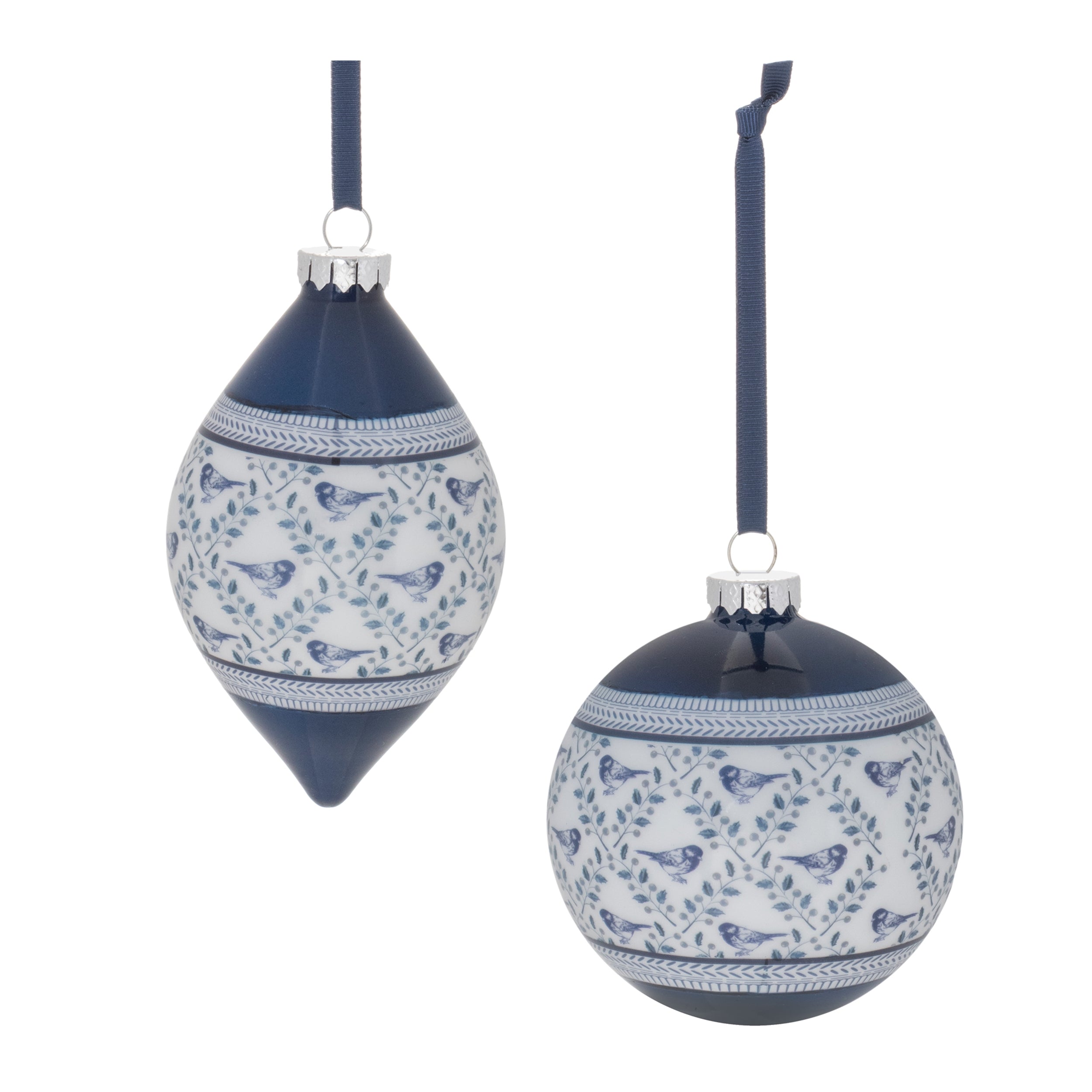 Ornament (2 Asst) 4"D, 5.75"H Glass