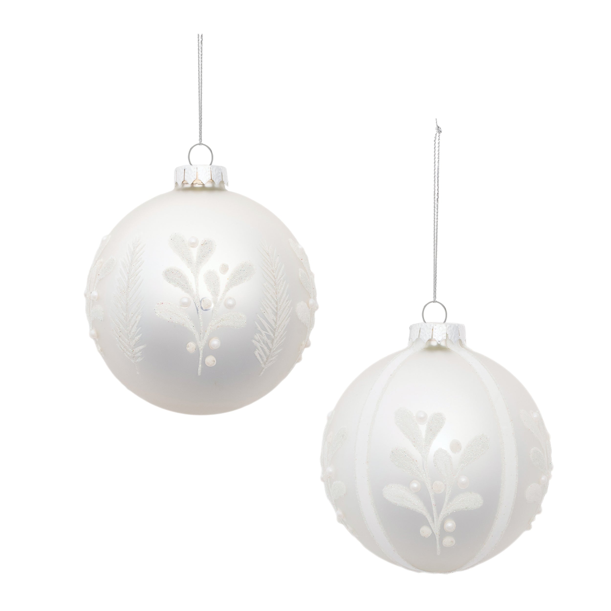 Ornament (2 Asst) 4”D Glass
